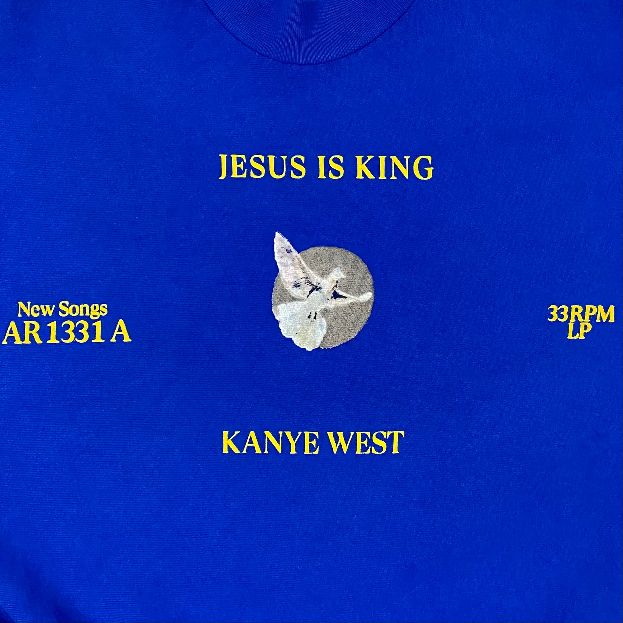 Jesus Is King 2019 Vinyl 'Dove' Crewneck in Blue