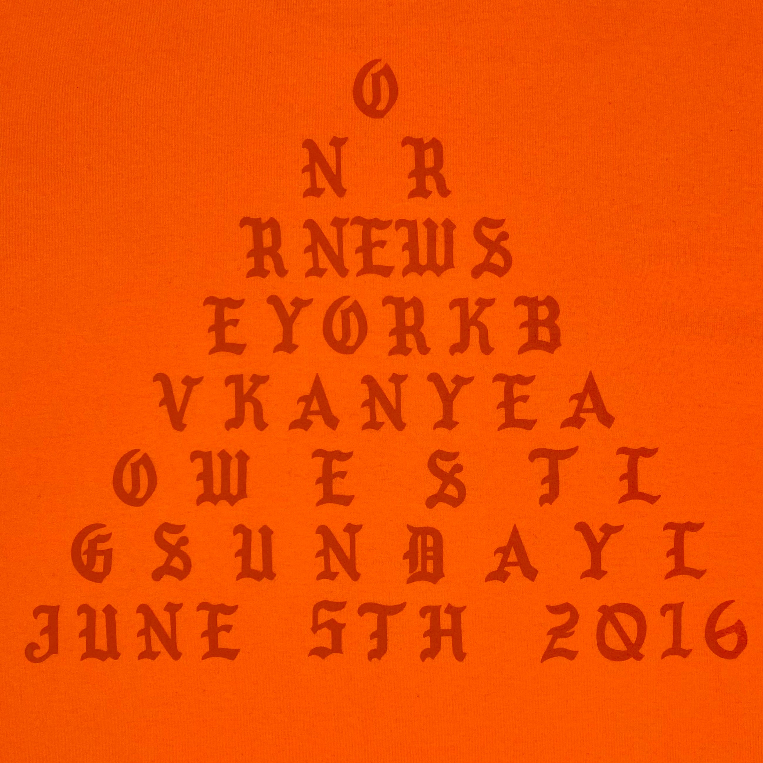 The Life of Pablo 2016 Cancelled Governor's Ball Long Sleeve In Orange