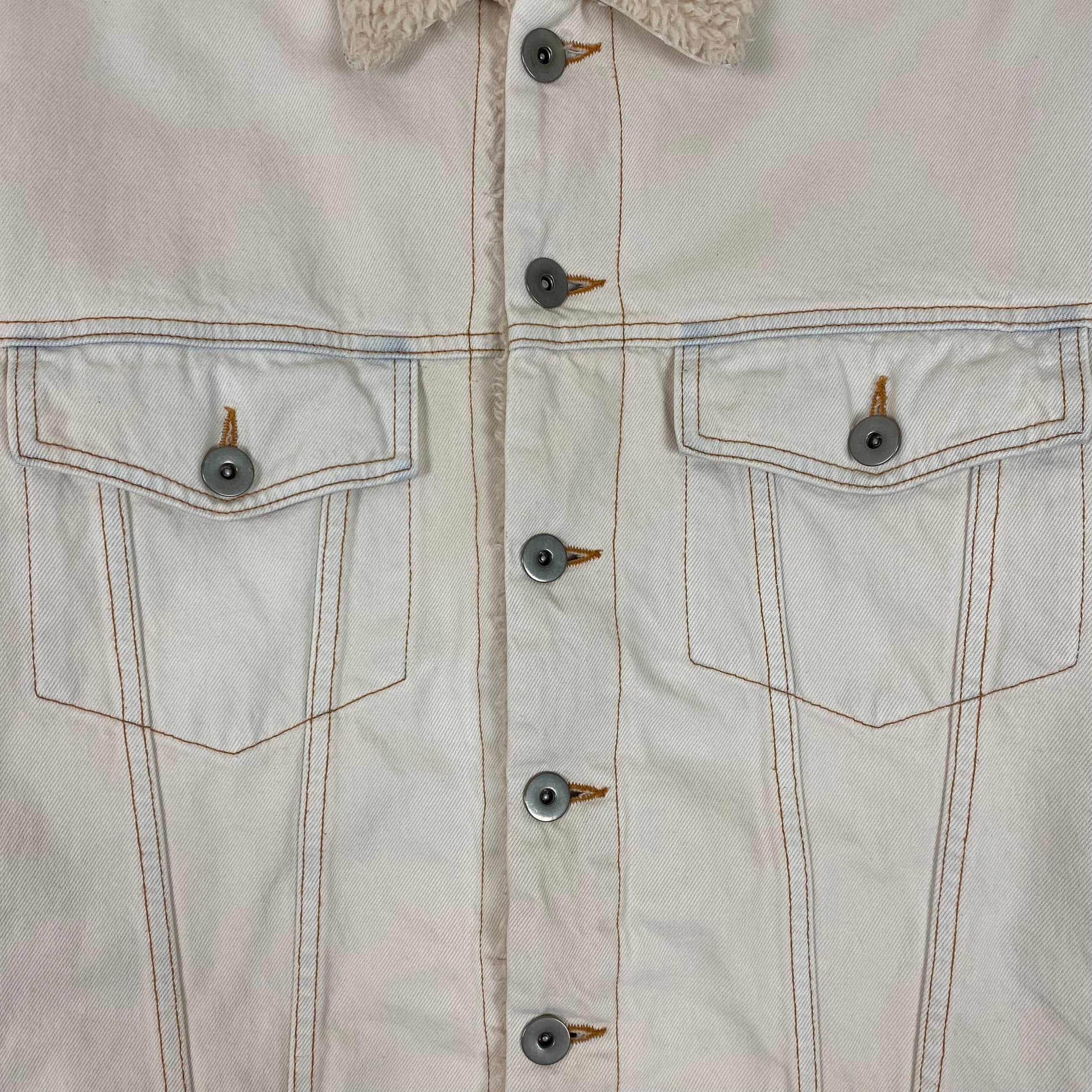 Yeezy Season 5 Sherpa Denim Jacket In Bleach