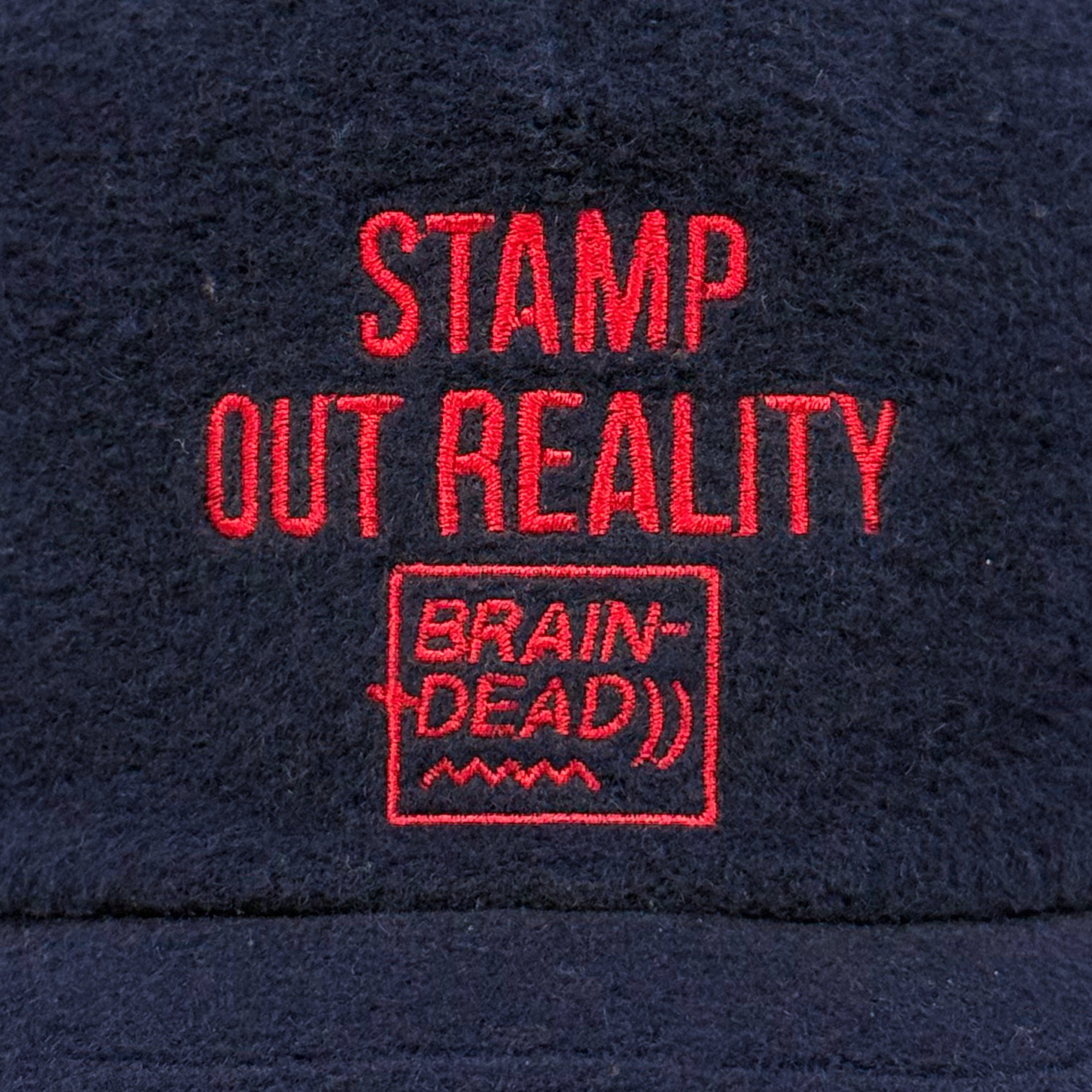 Brain Dead 2016 ‘Stamp Out Reality’ Mohair Hat In Navy
