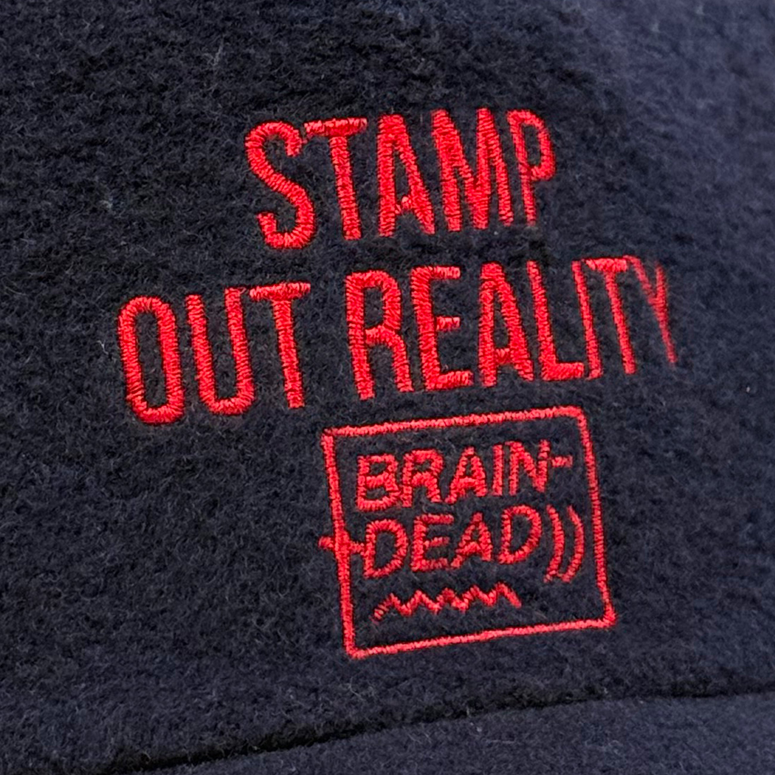 Brain Dead 2016 ‘Stamp Out Reality’ Mohair Hat In Navy