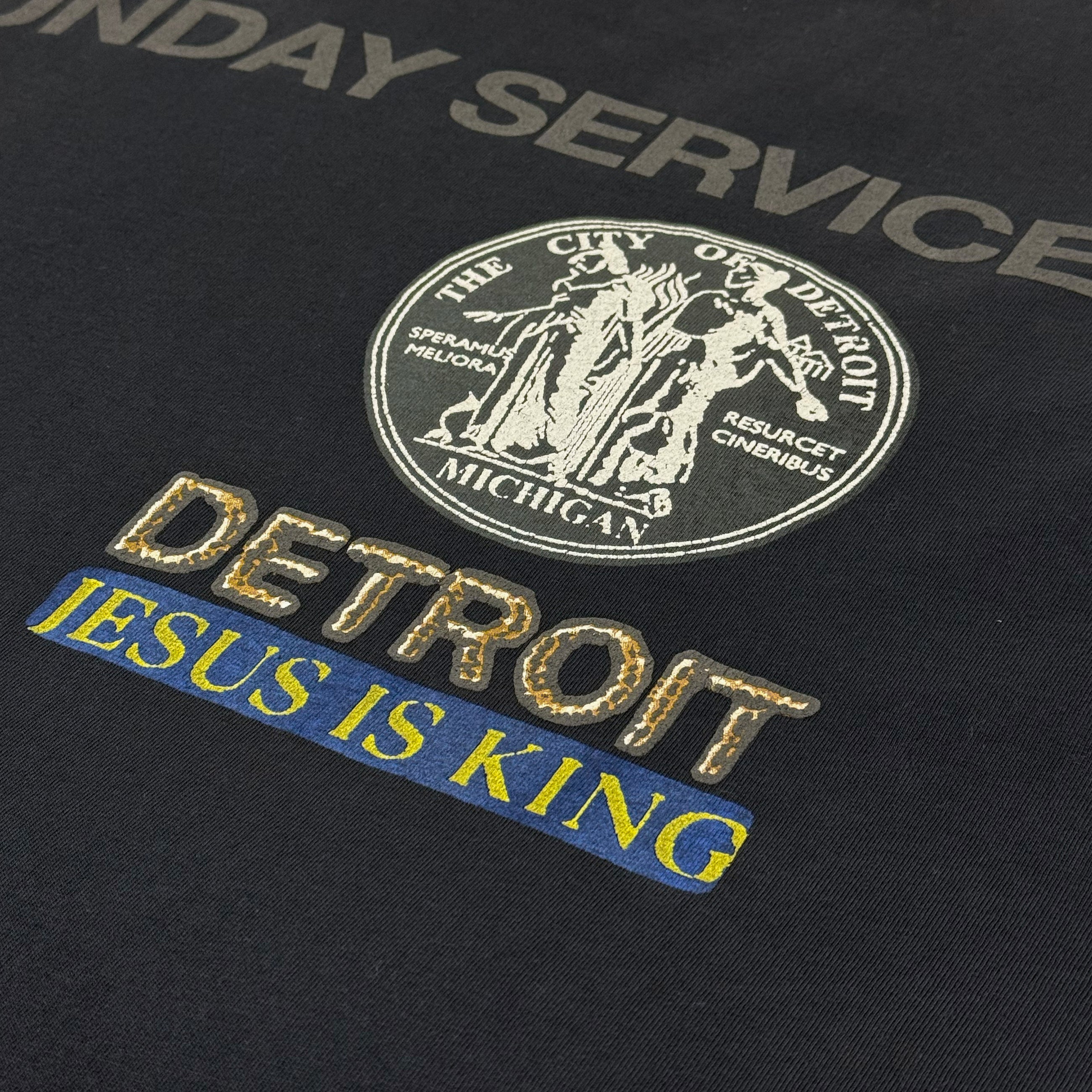 Jesus Is King 2019 Sunday Service Detroit Tee In Navy