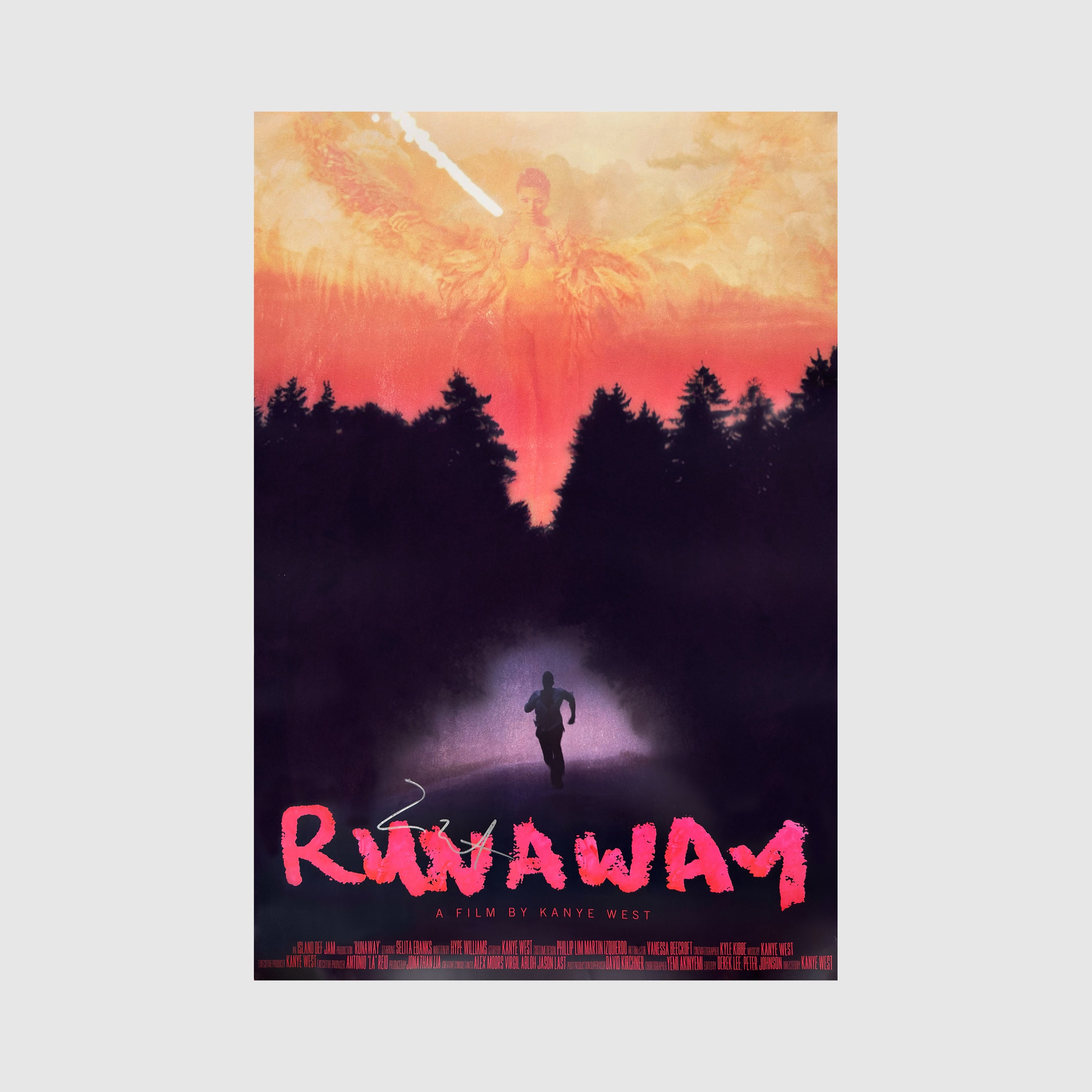 My Beautiful Dark Twisted Fantasy 2010 Runaway Signed Poster