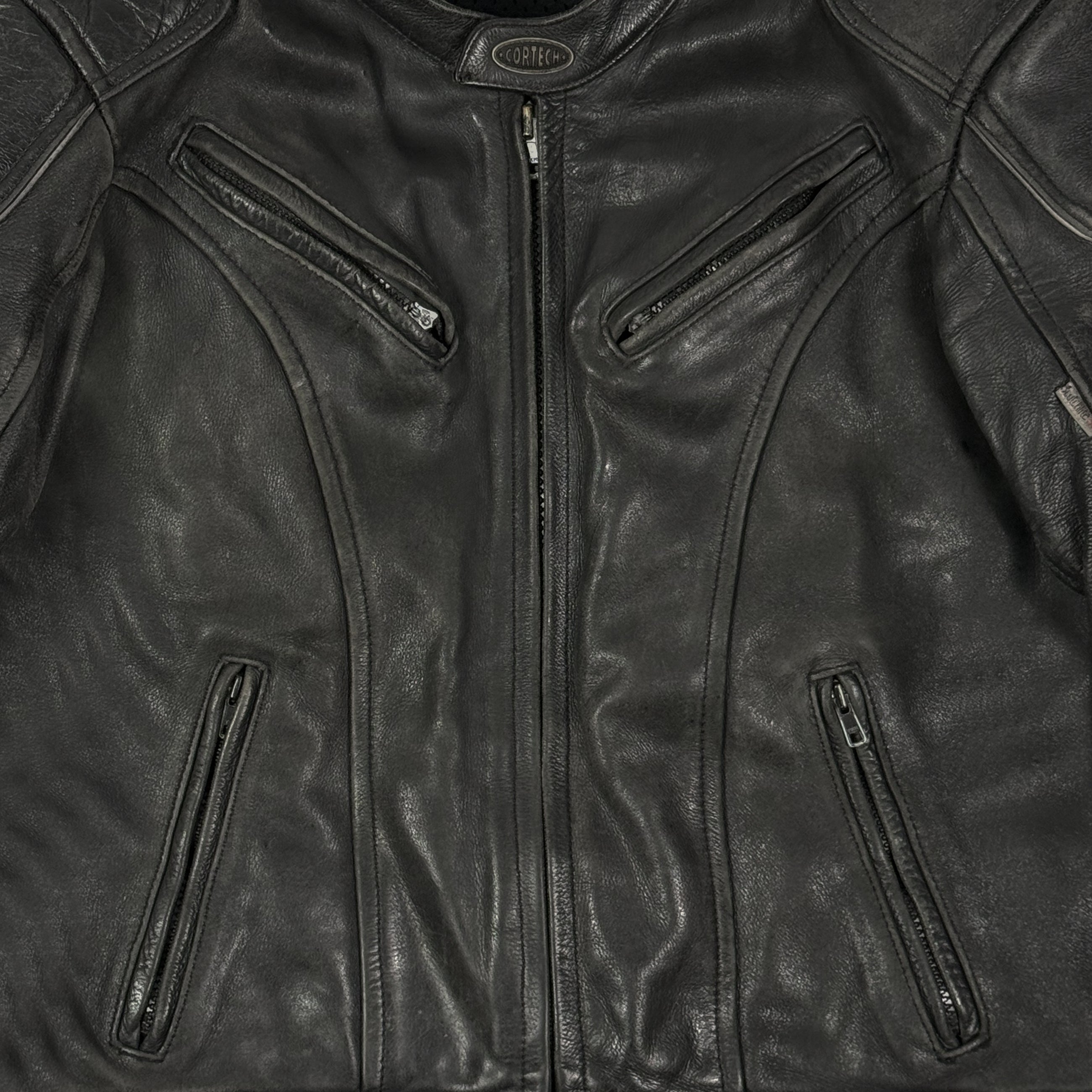 Vintage Moto Leather Jacket In Black
