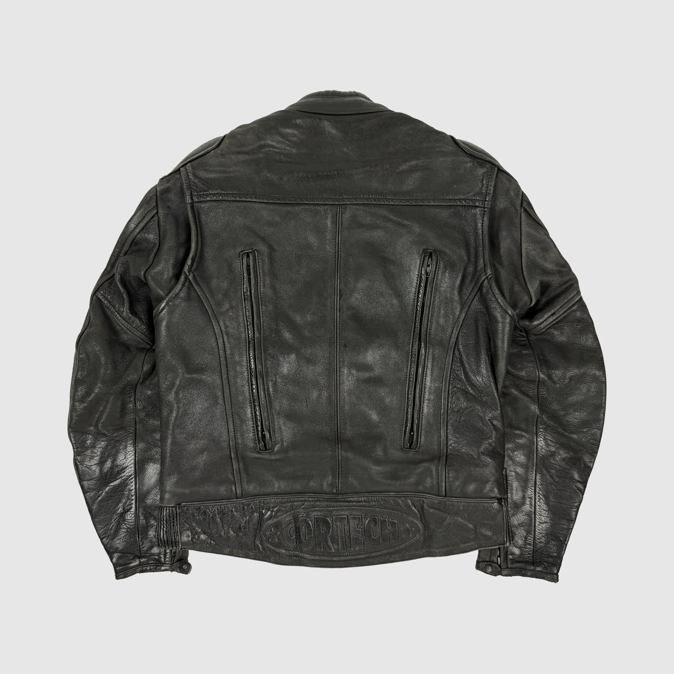 Vintage Moto Leather Jacket In Black