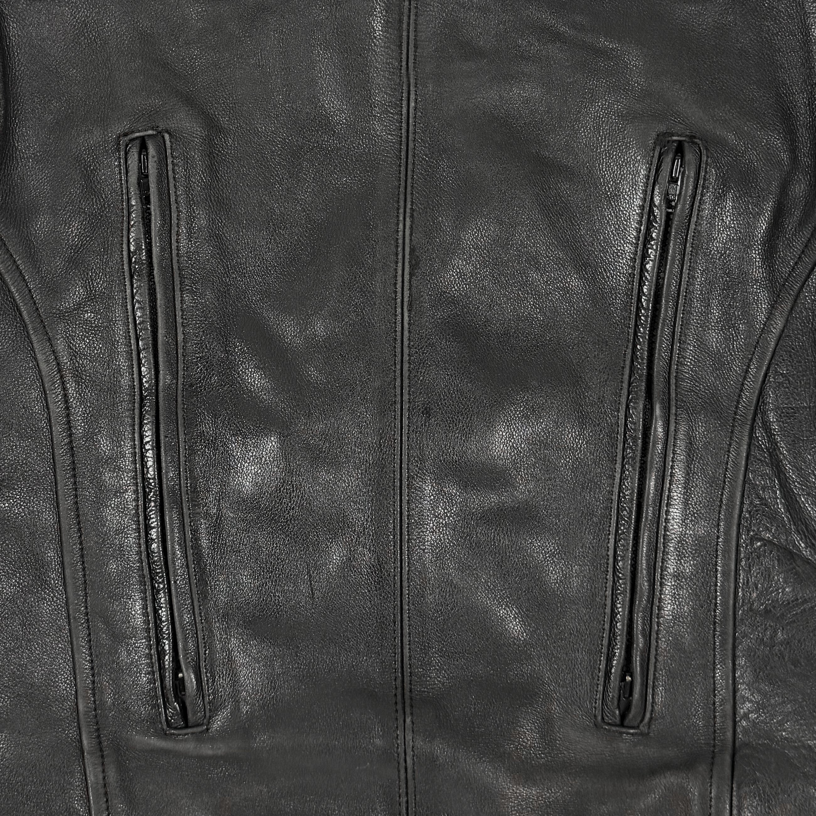Vintage Moto Leather Jacket In Black