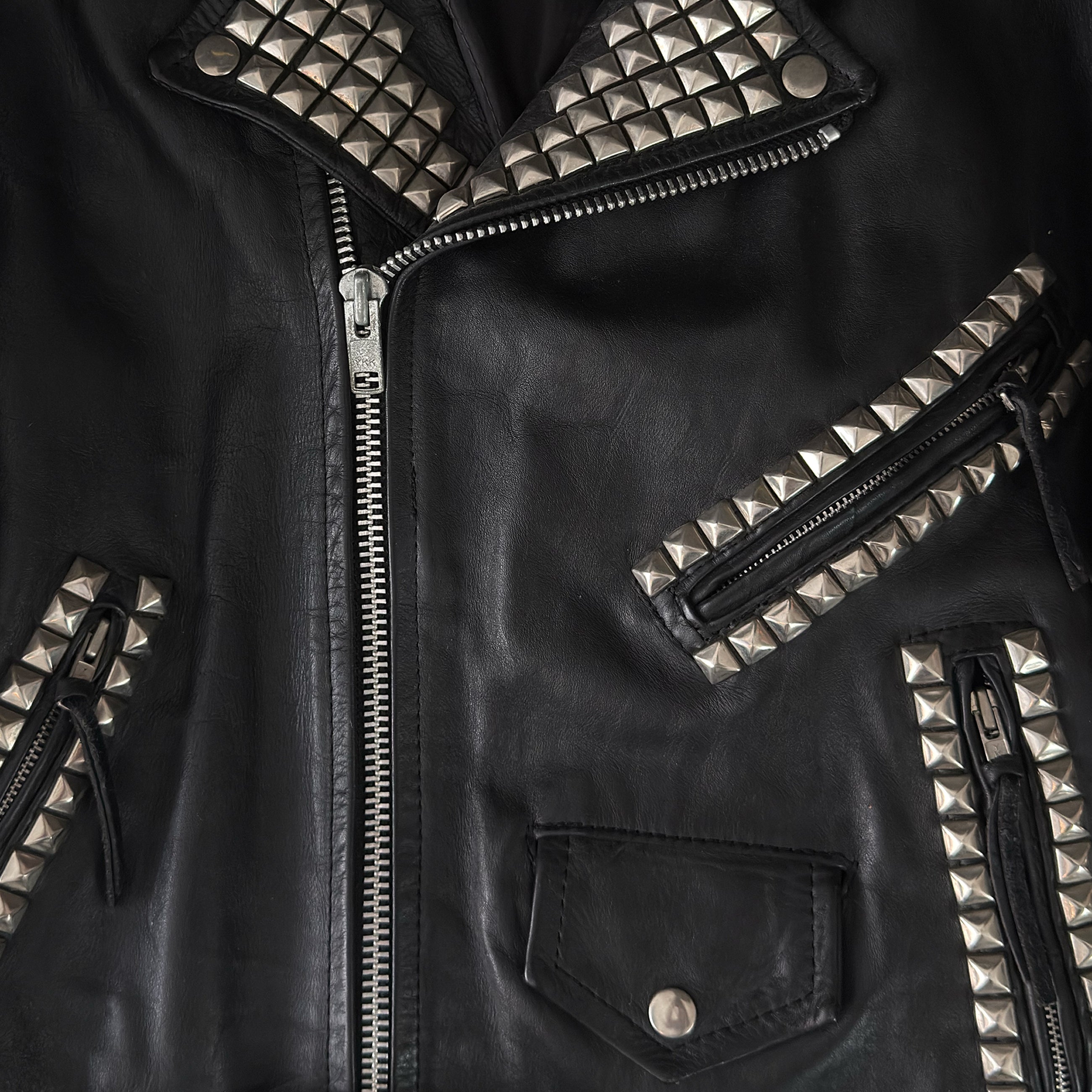 Vintage 1995 Hand Studded Leather Jacket (Yeezus Era)