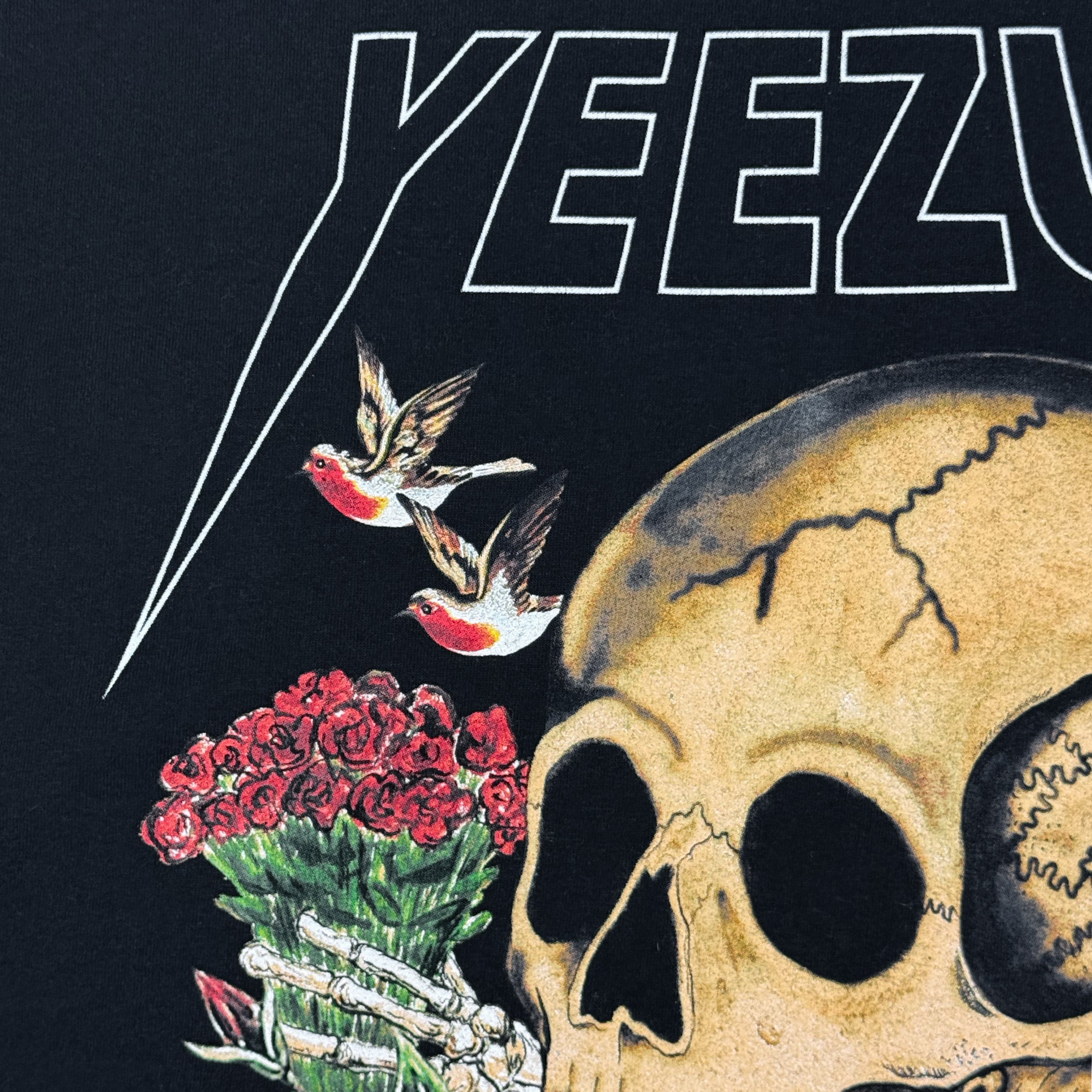 Yeezus Tour 2014 Australian Skull & Roses Tee By Wes Lang
