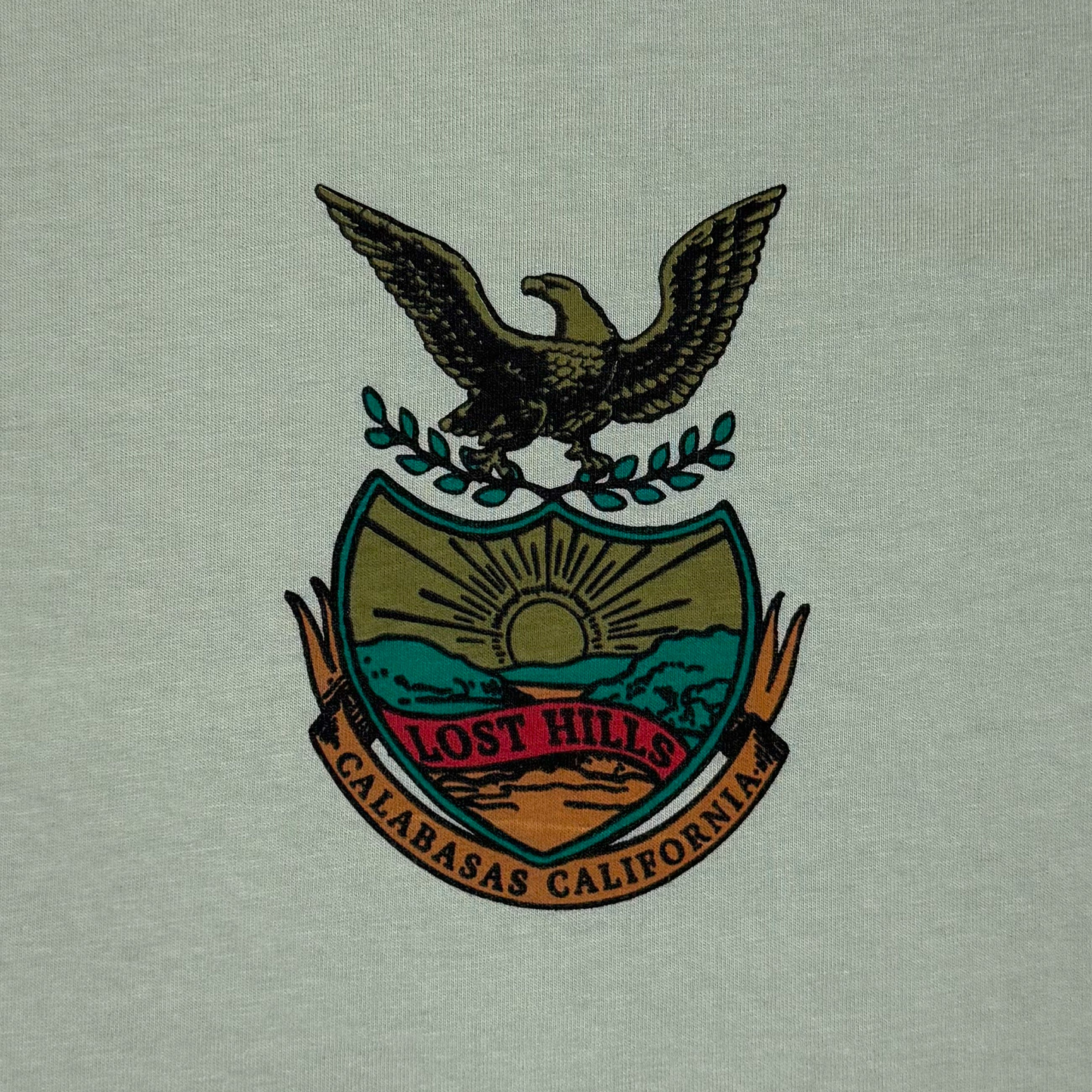 Yeezy 2017 Calabasas Crest Tee In Hospital Blue