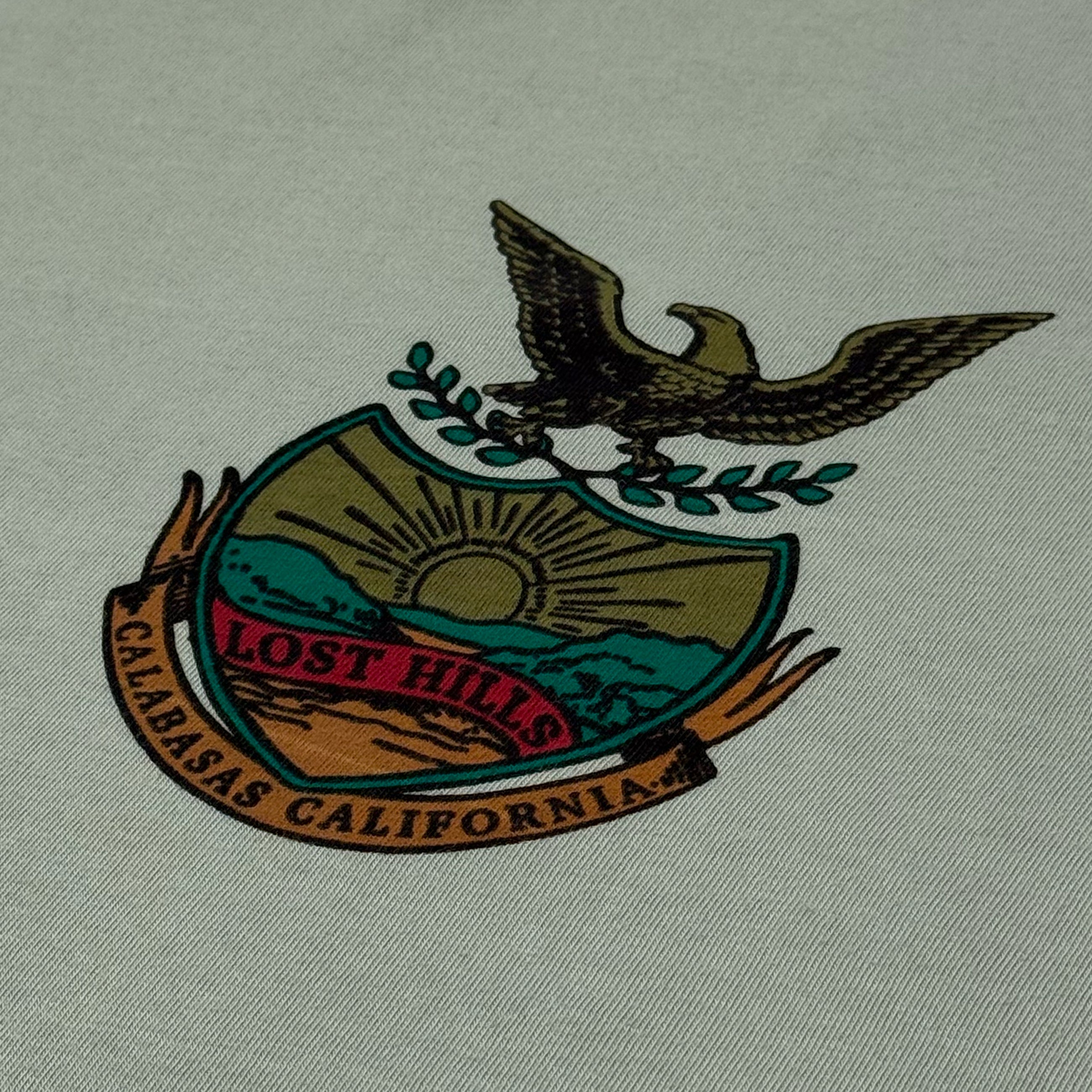 Yeezy 2017 Calabasas Crest Tee In Hospital Blue