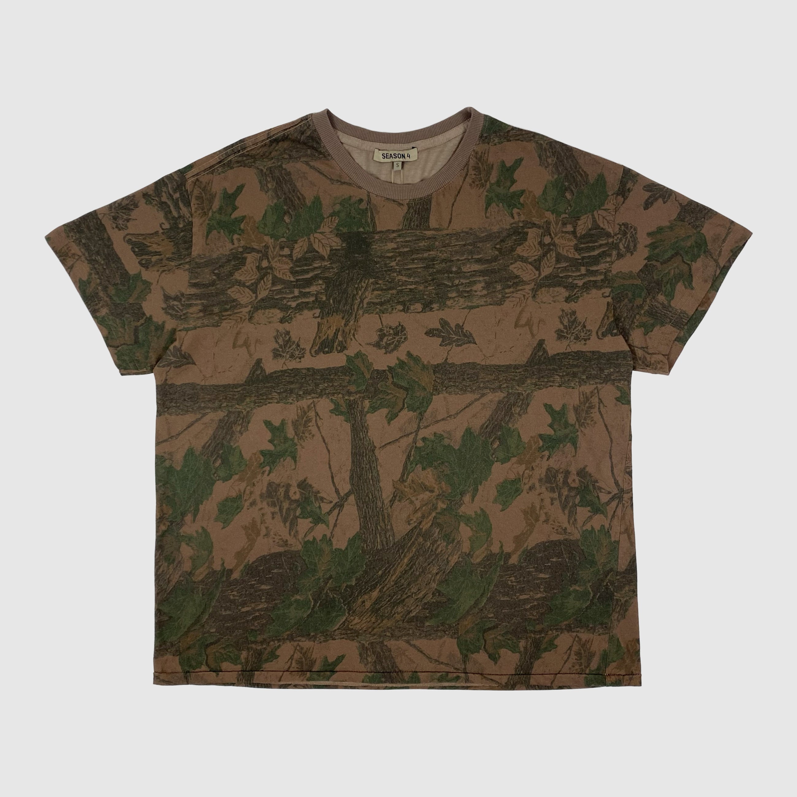 Yeezy Season 4 Boxy Tee In Dark Brown Realtree