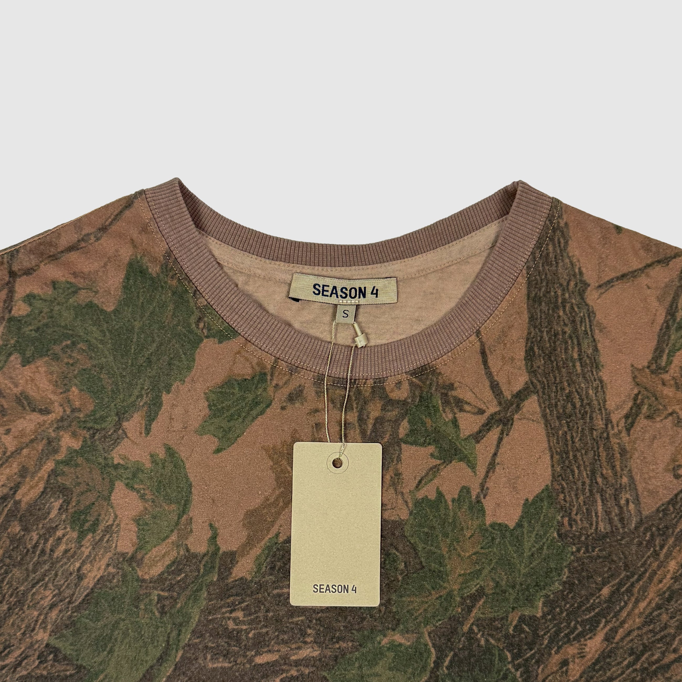 Yeezy Season 4 Boxy Tee In Dark Brown Realtree
