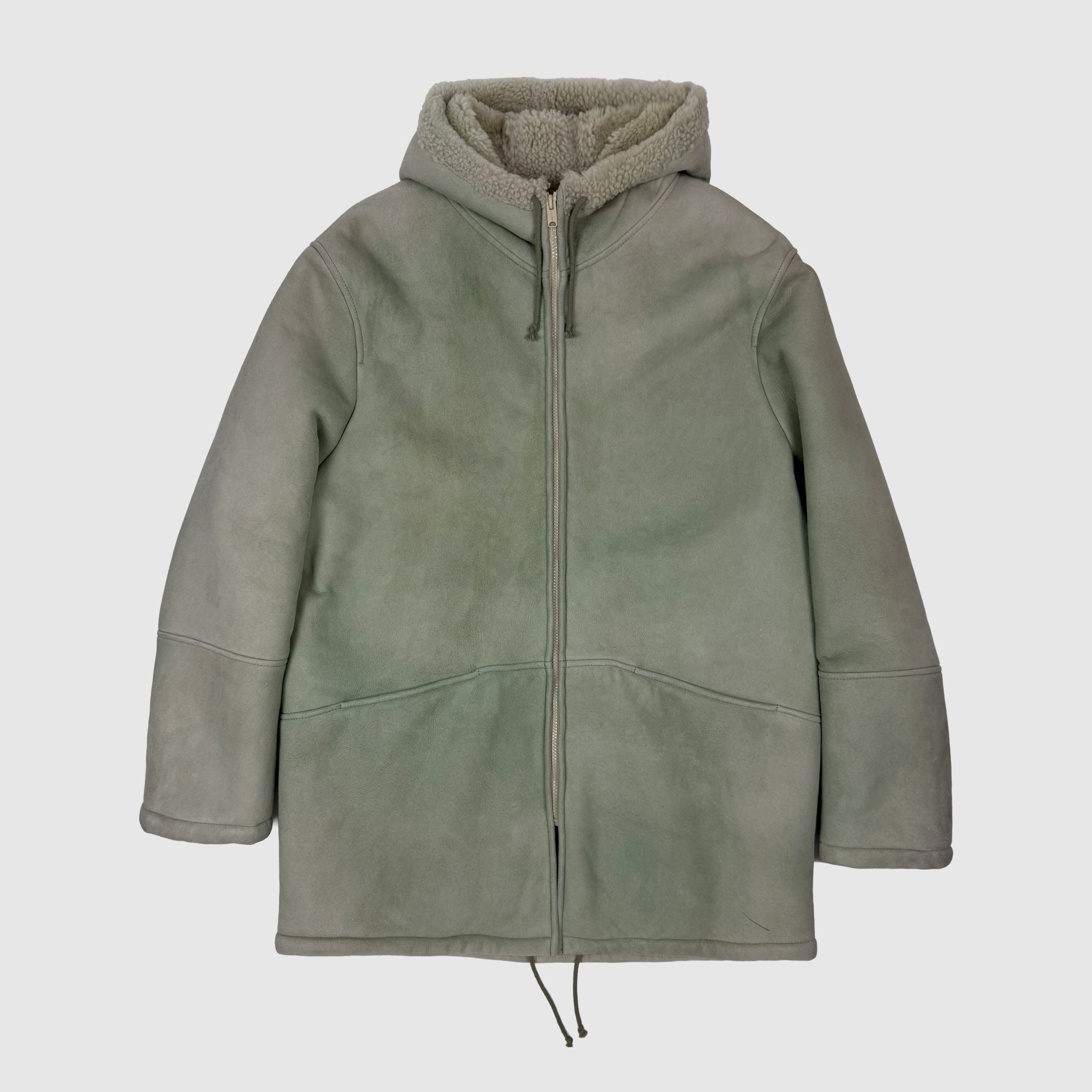 Yeezy Season 4 Shearling Hooded Coat In Dune
