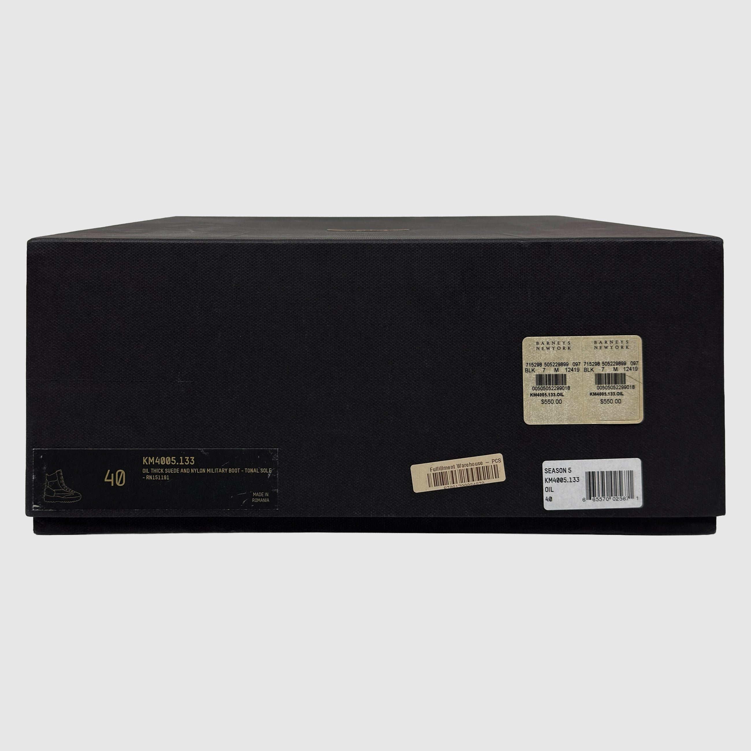 YZY SZN 5 Canvas Military Boots In Onyx