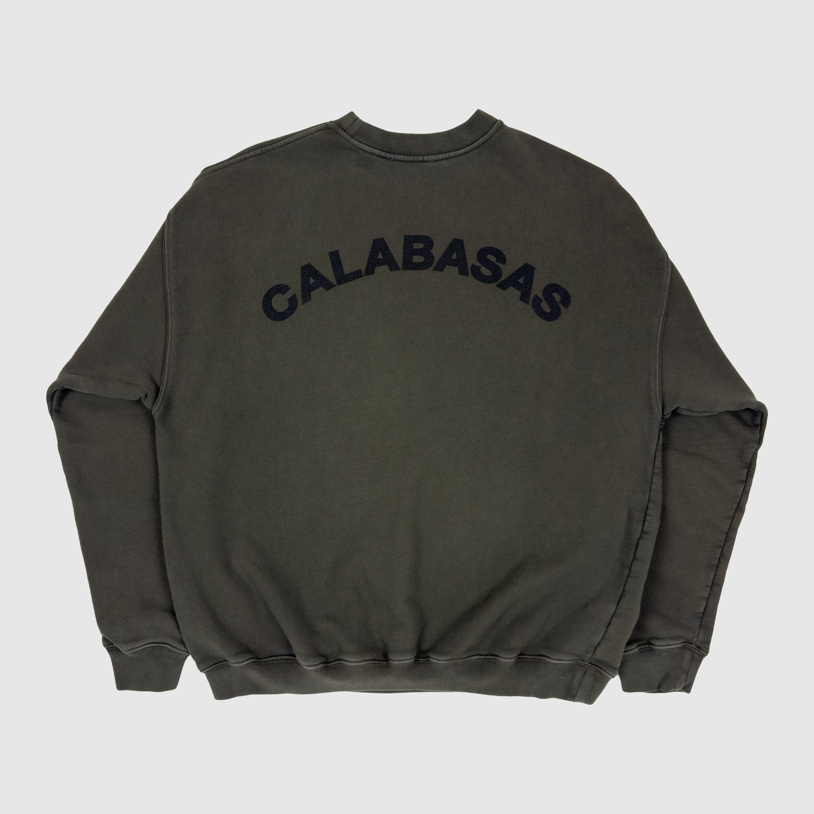 Yeezy Season 5 Calabasas Crest Sample Crewneck In Olive/Grey