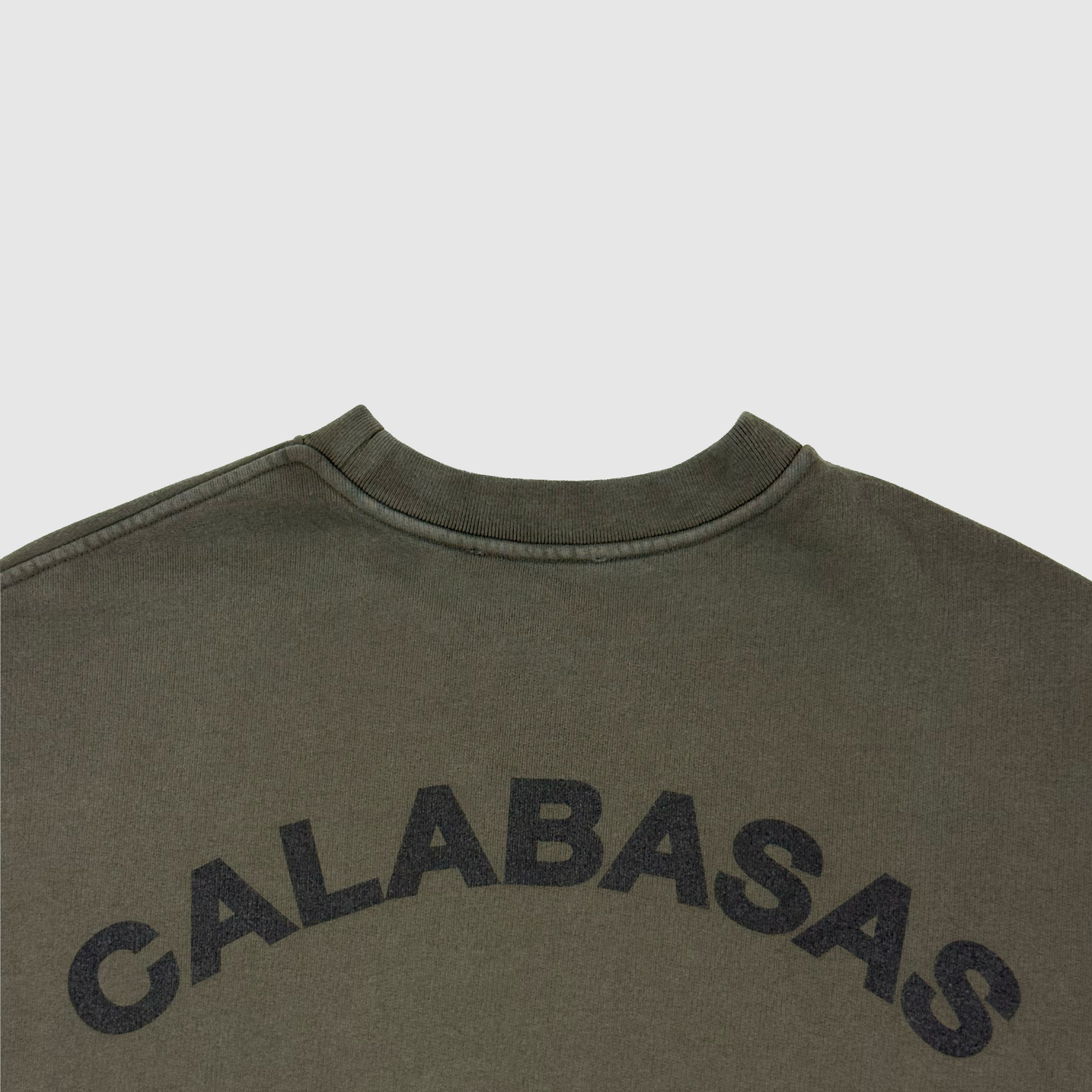 Yeezy Season 5 Calabasas Crest Sample Crewneck In Olive/Grey