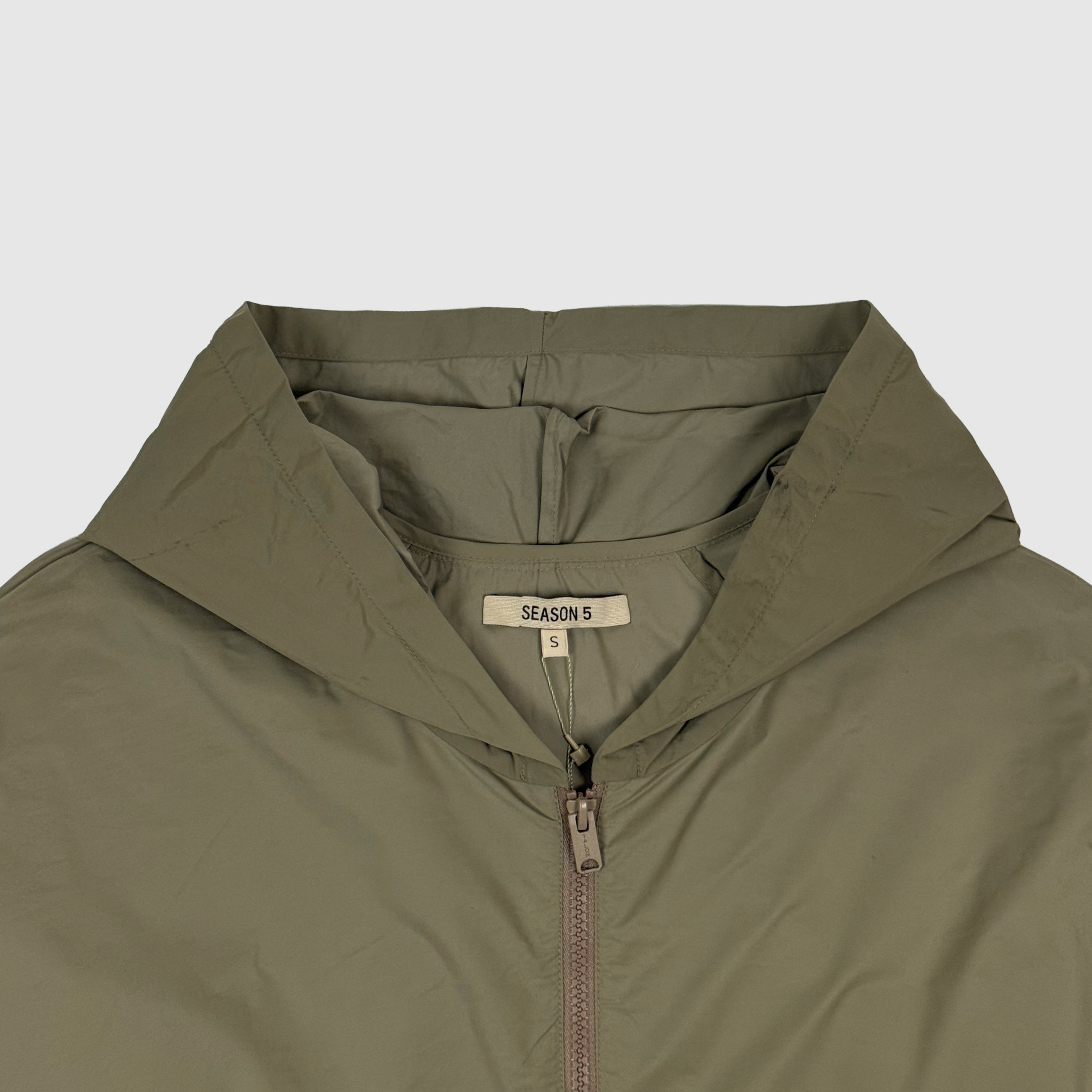 Yeezy Season 5 Hooded Windbreaker In Military Stone