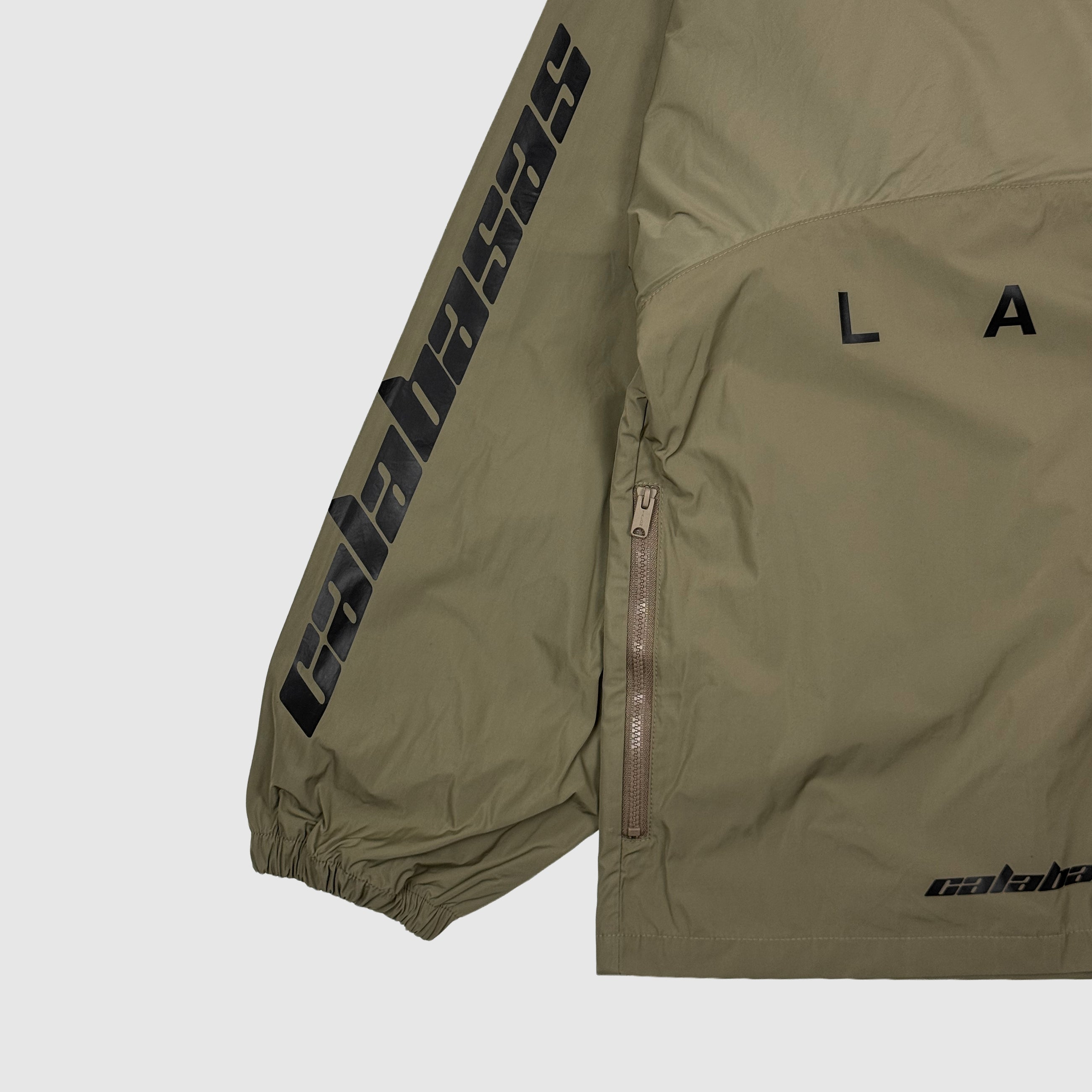 Yeezy Season 5 Hooded Windbreaker In Military Stone