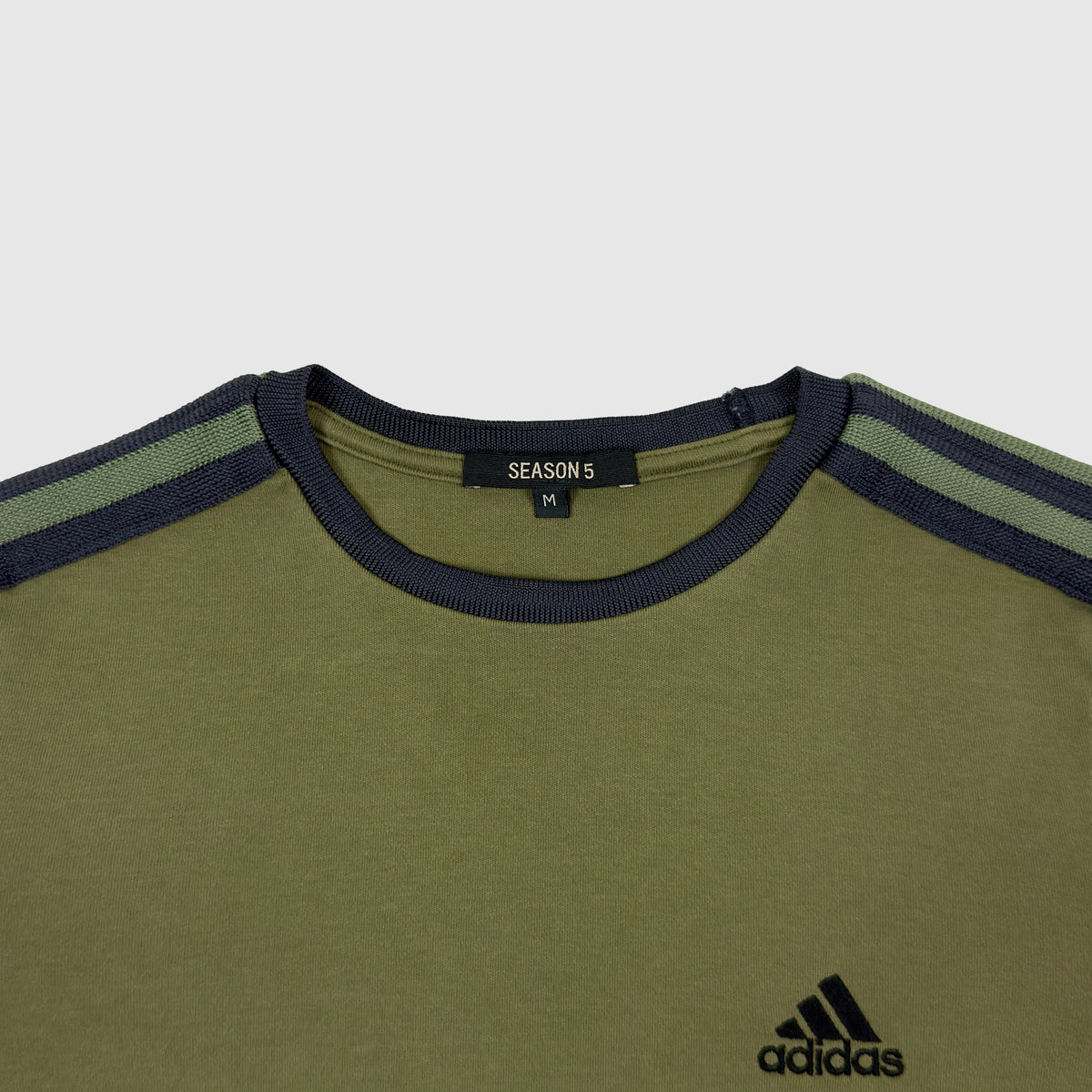 Yeezy Season 5 Shrunken Adidas Tee In Army