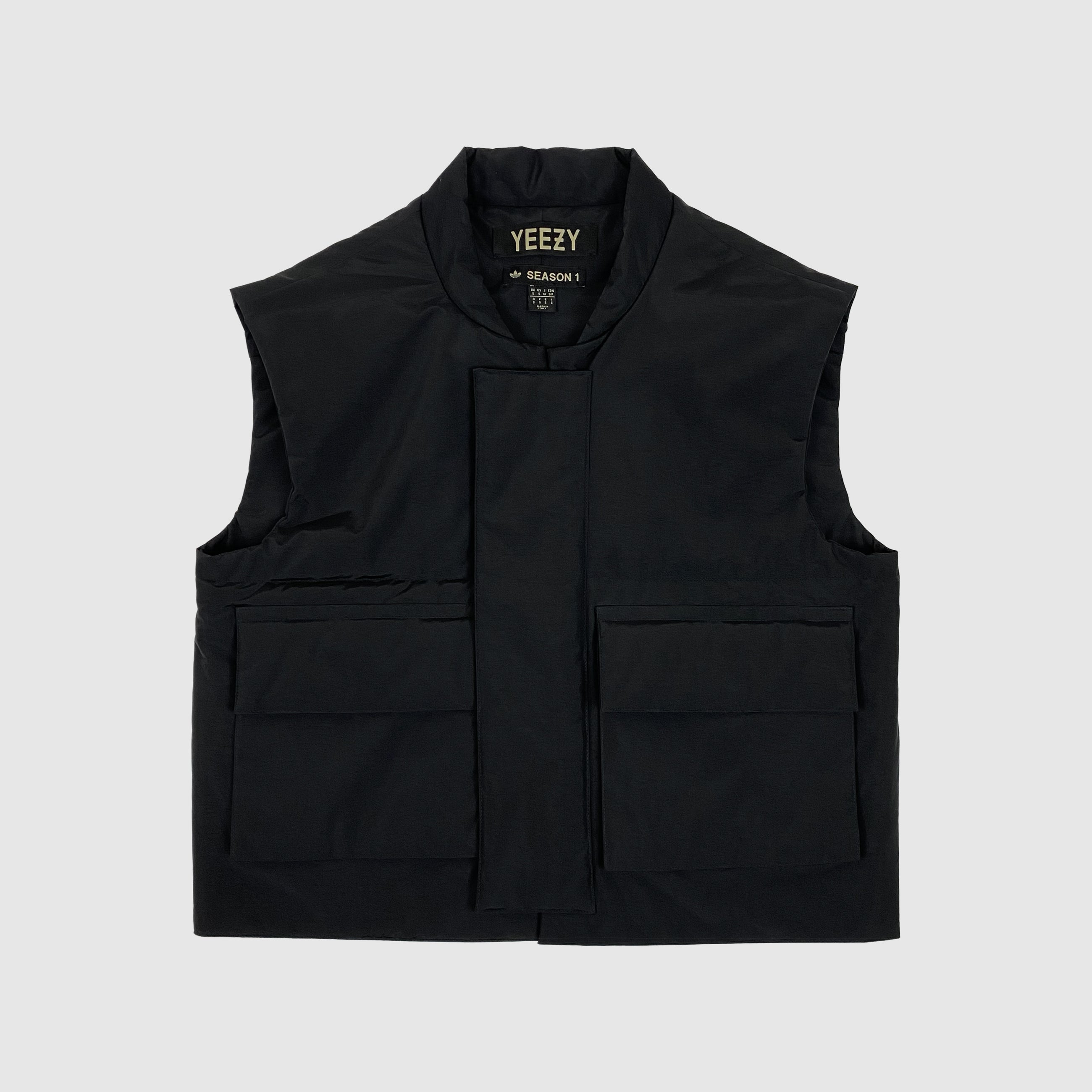 Yeezy Season 1 Nylon Oversized Padded Vest In Black