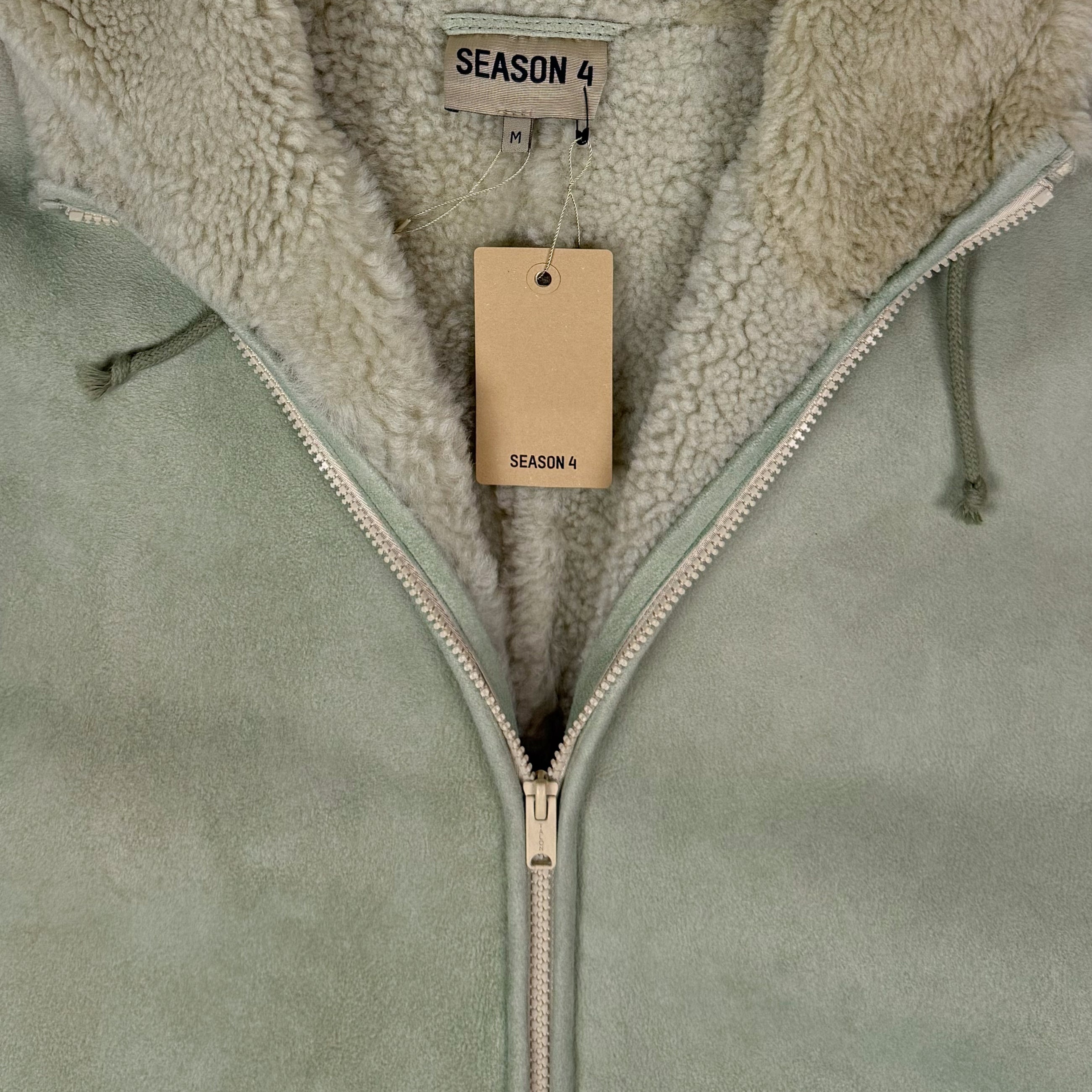 Yeezy Season 4 Shearling Hooded Coat In Dune