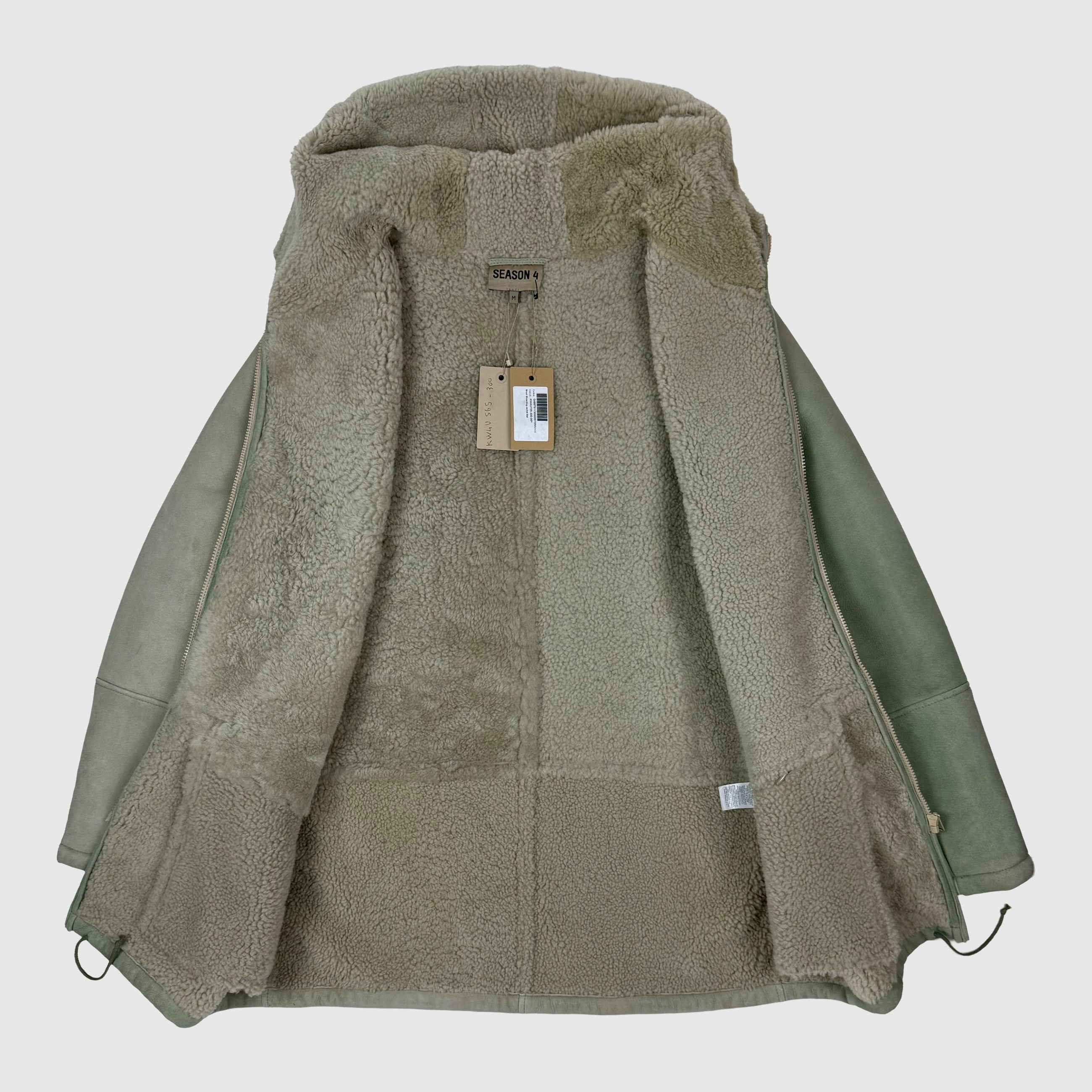 Yeezy Season 4 Shearling Hooded Coat In Dune