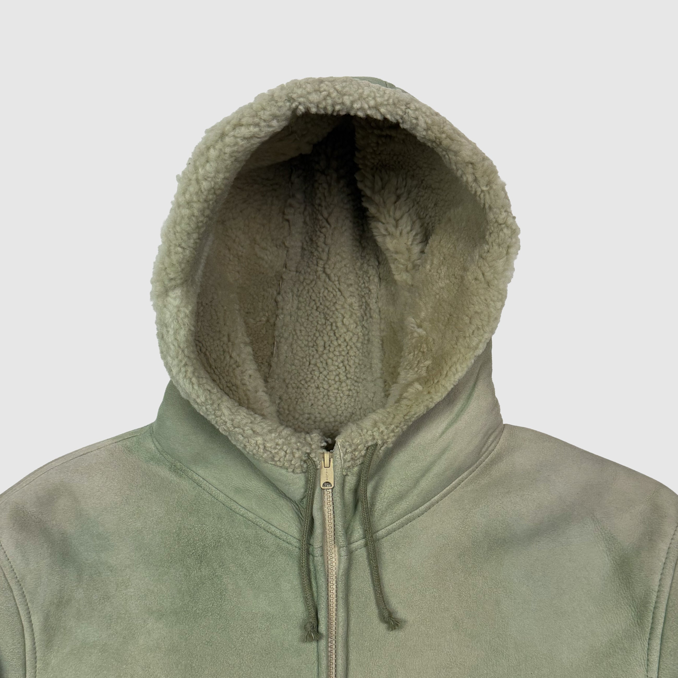 Yeezy Season 4 Shearling Hooded Coat In Dune