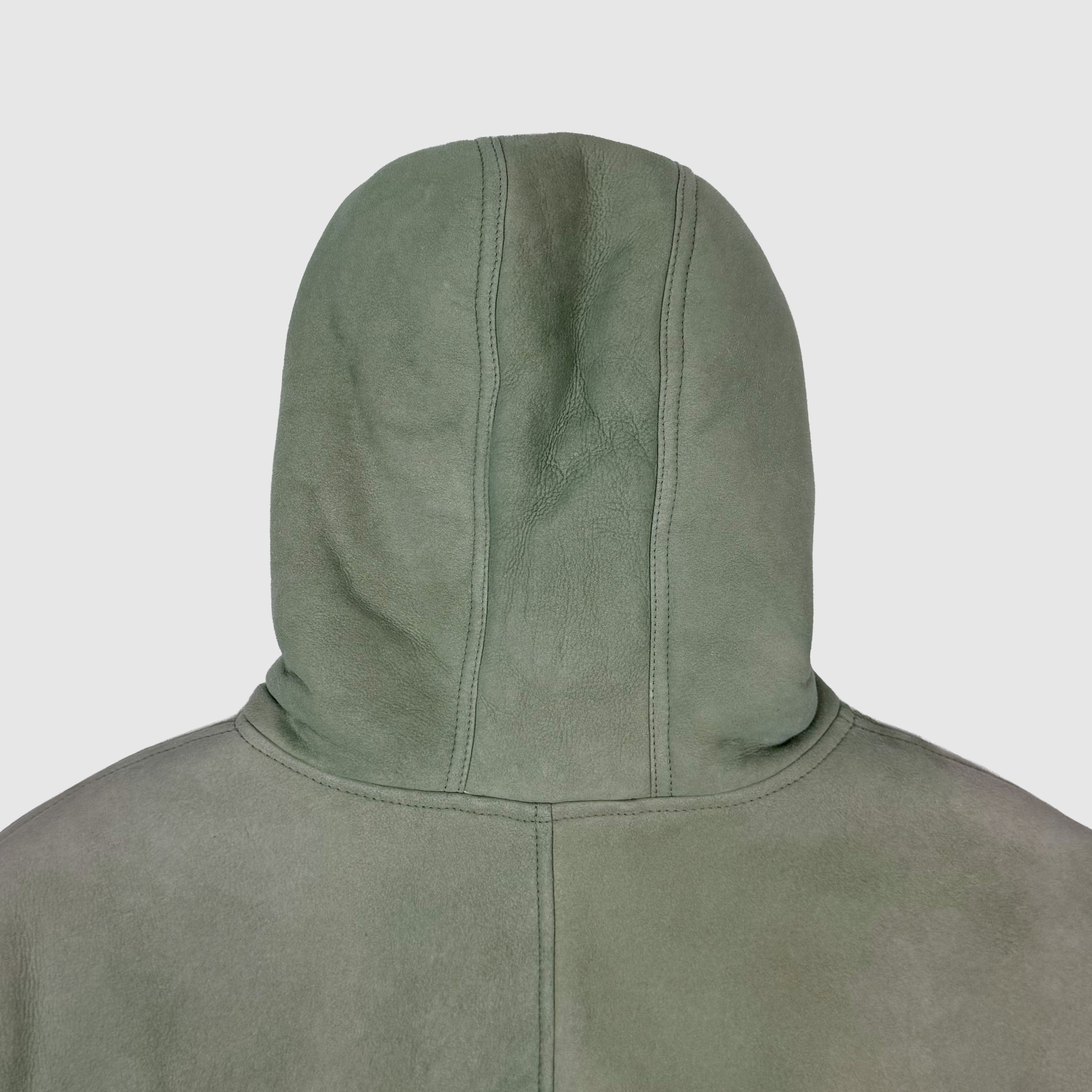 Yeezy Season 4 Shearling Hooded Coat In Dune