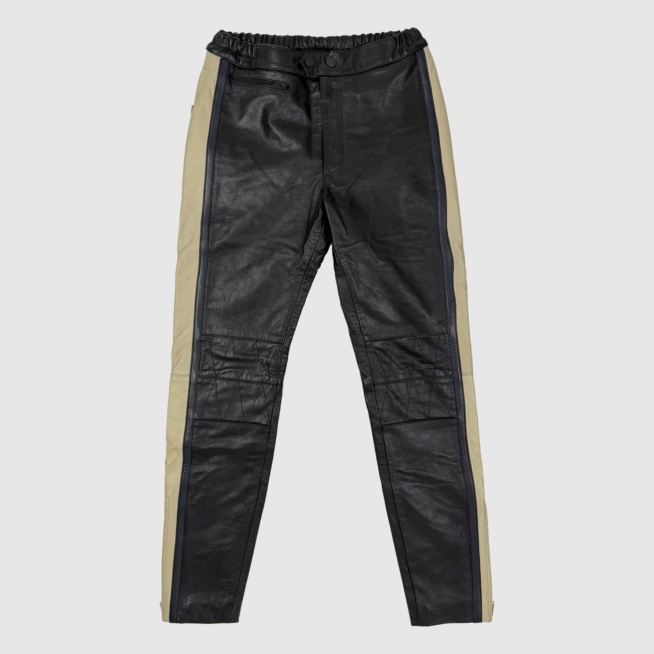 Yeezy Season 5 Unreleased Leather Biker Pants In Ink