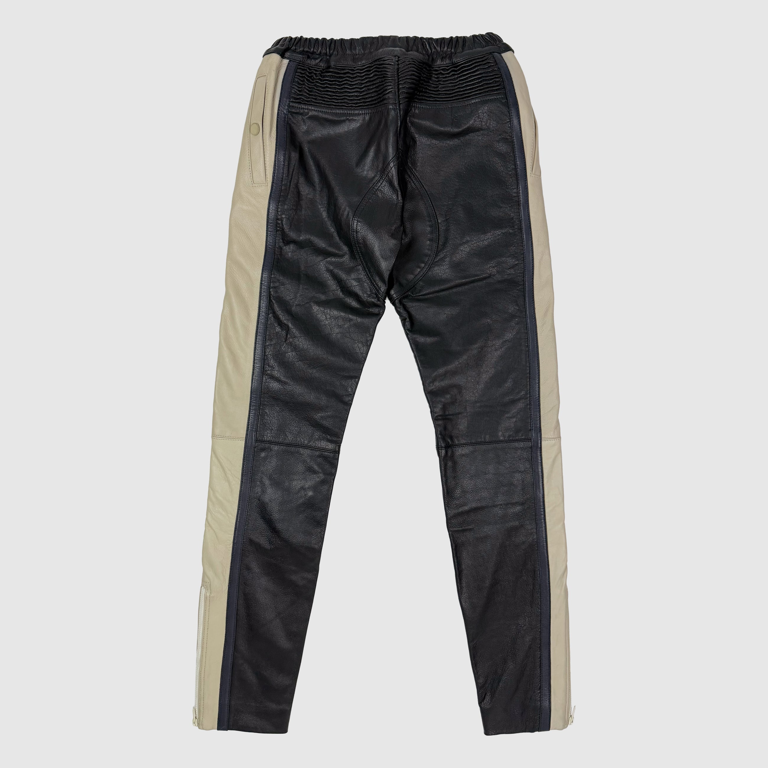 Yeezy Season 5 Unreleased Leather Biker Pants In Ink
