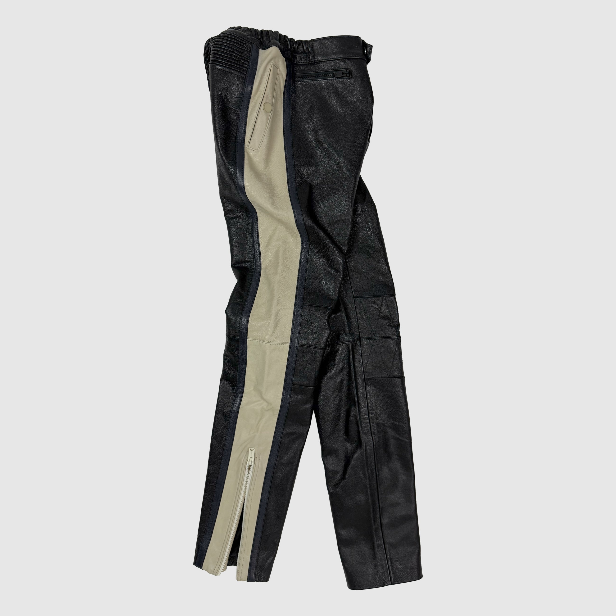 Yeezy Season 5 Unreleased Leather Biker Pants In Ink