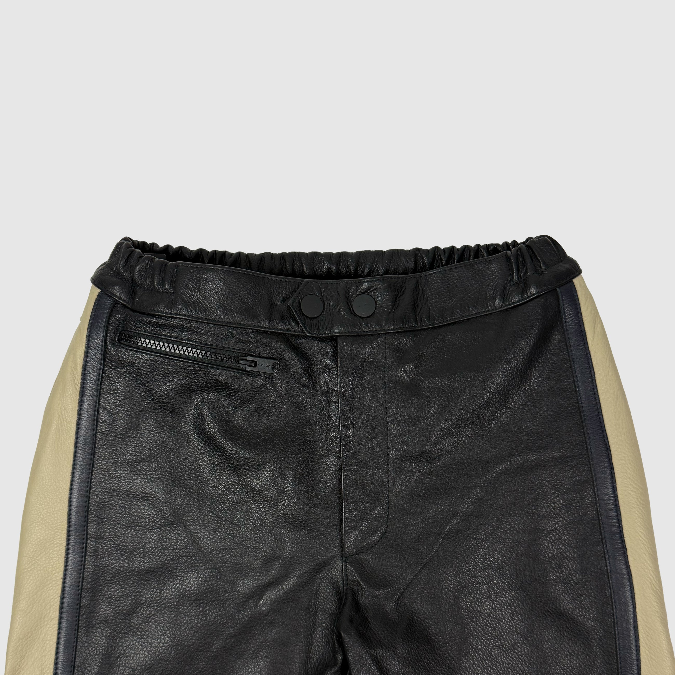 Yeezy Season 5 Unreleased Leather Biker Pants In Ink