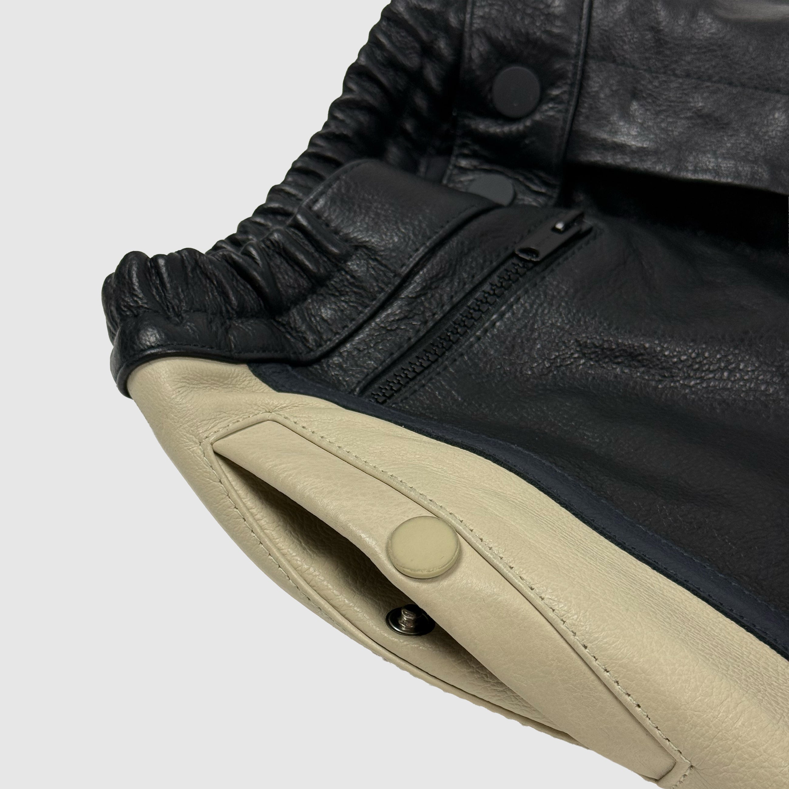 Yeezy Season 5 Unreleased Leather Biker Pants In Ink