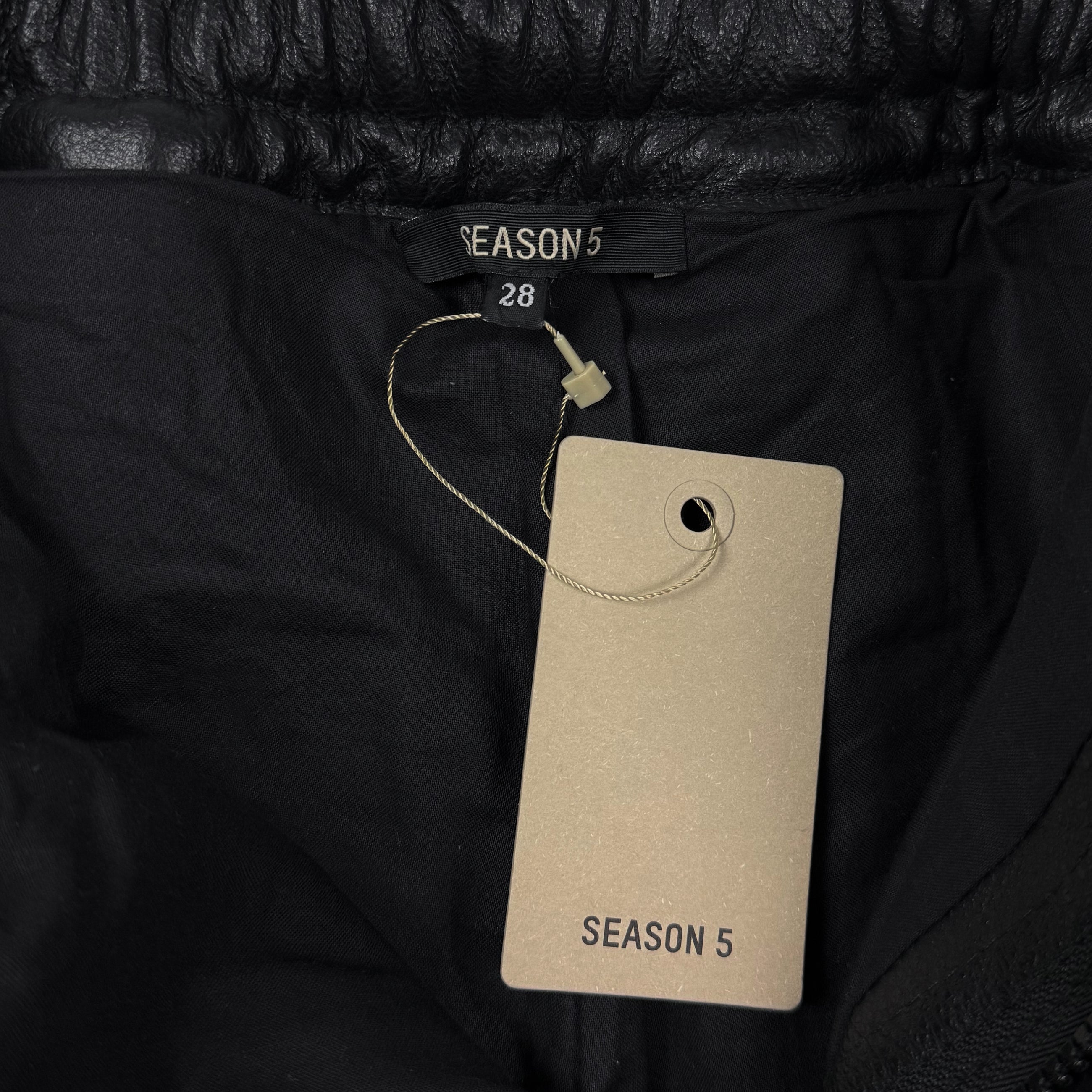 Yeezy Season 5 Unreleased Leather Biker Pants In Ink