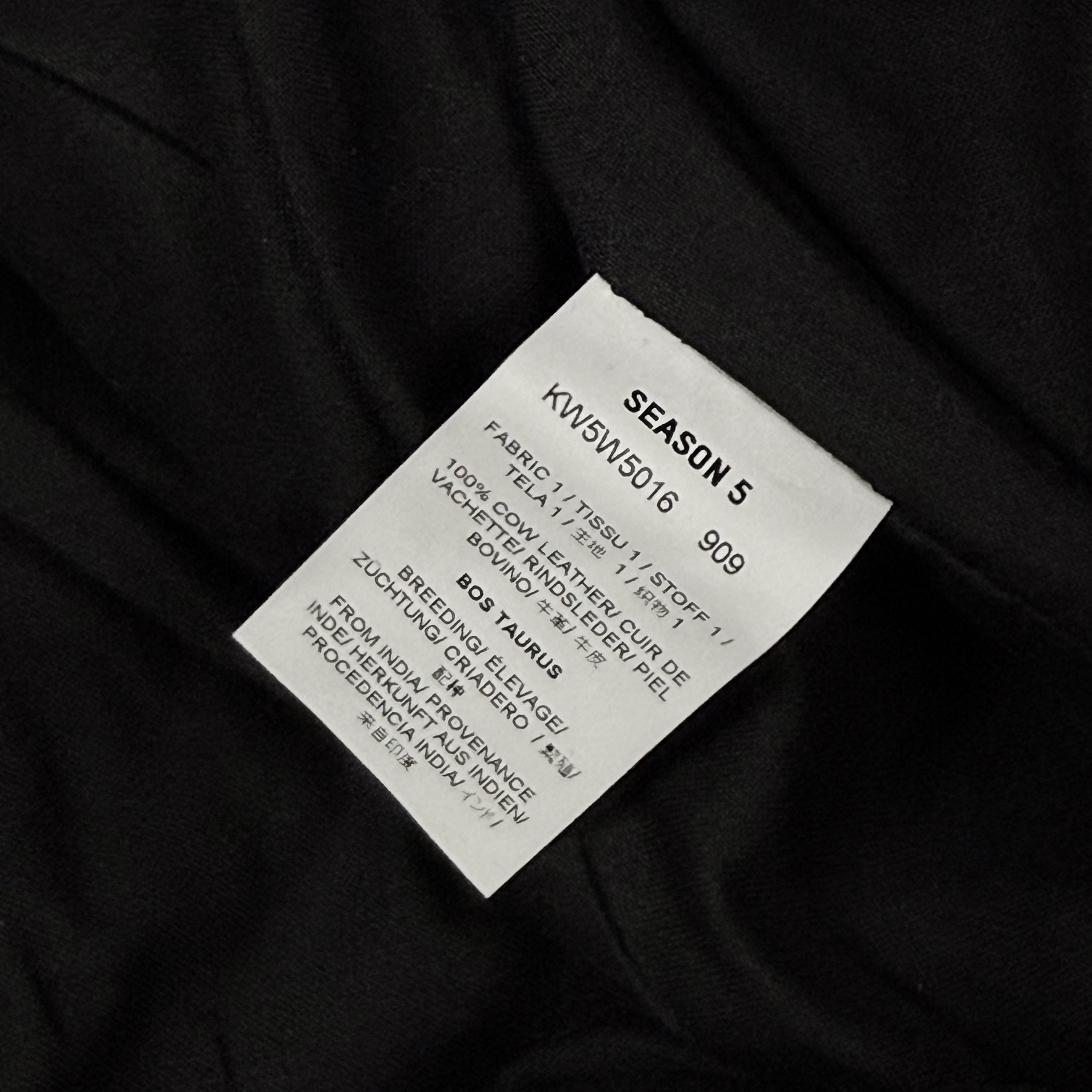 Yeezy Season 5 Unreleased Leather Biker Pants In Ink