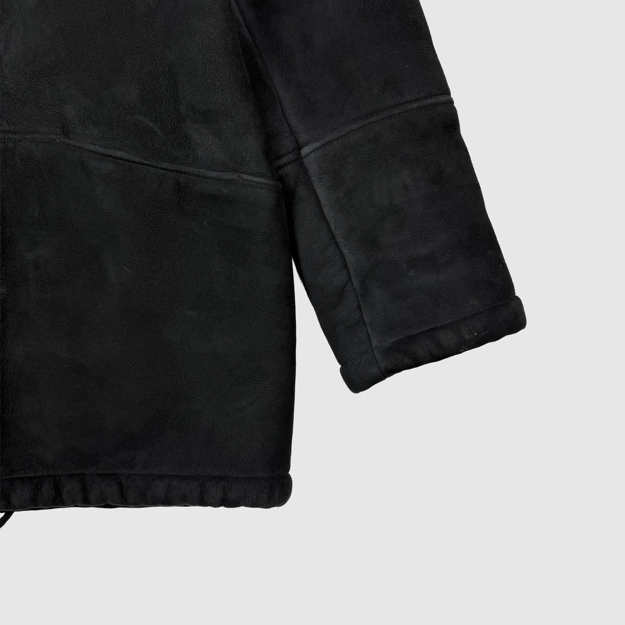 Yeezy Season 5 Shearling Hooded Coat In Ink
