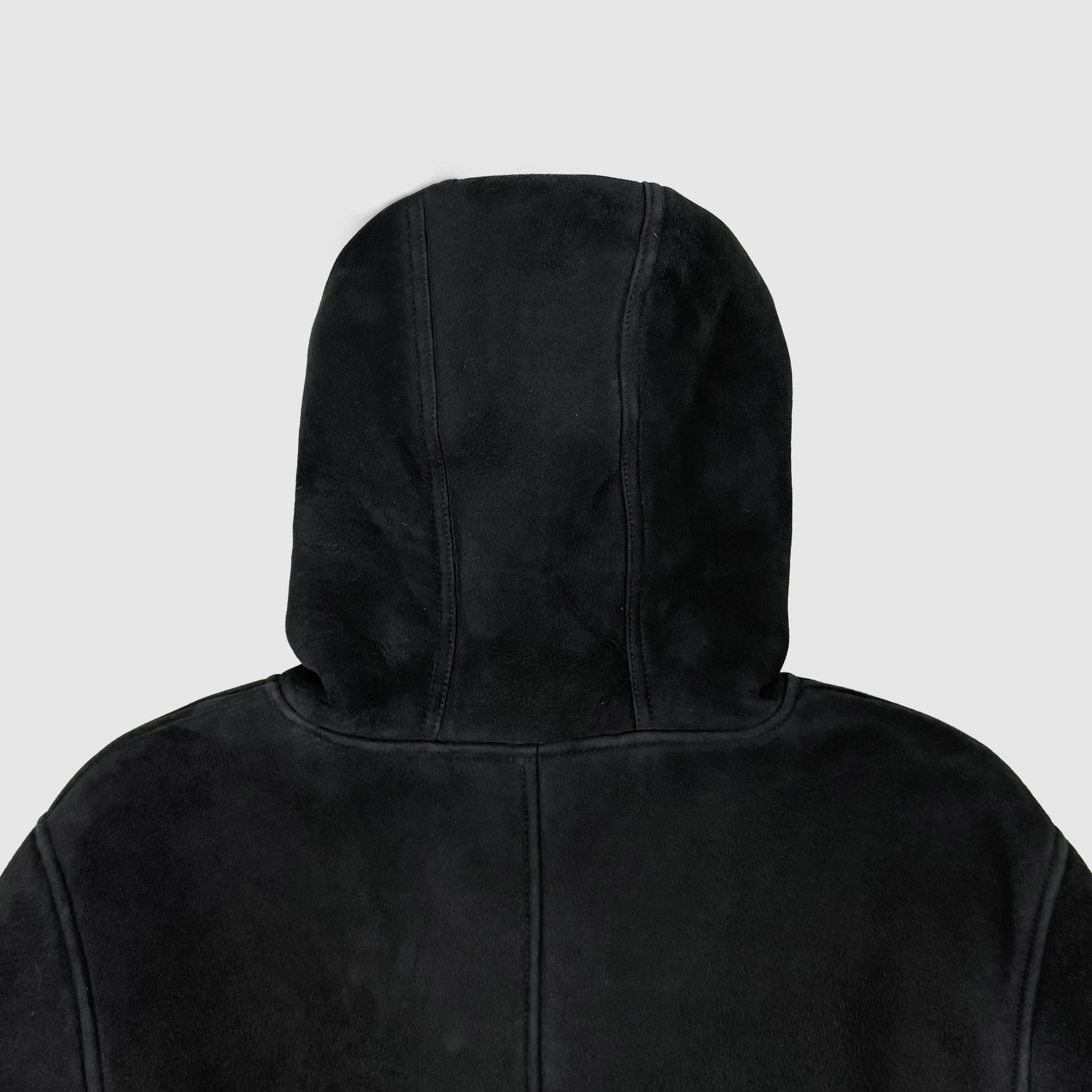 Yeezy Season 5 Shearling Hooded Coat In Ink