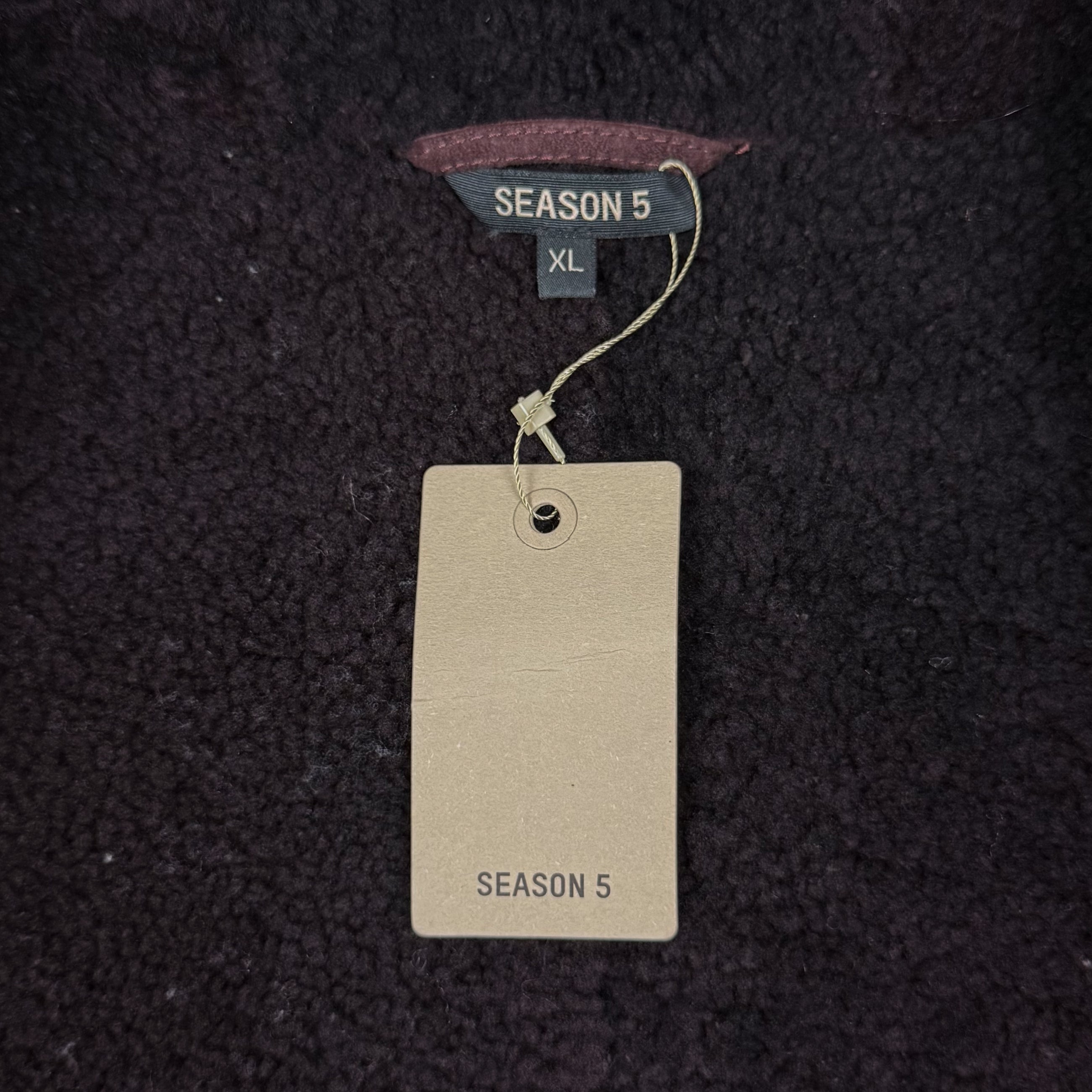 Yeezy Season 5 Shearling Hooded Jacket In Oxblood