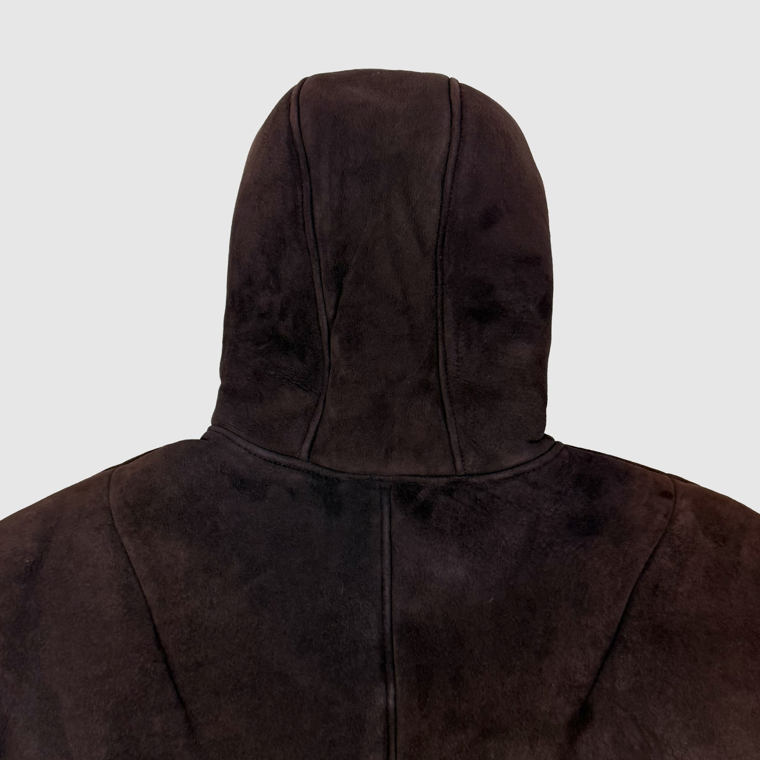 Yeezy Season 5 Shearling Hooded Jacket In Oxblood