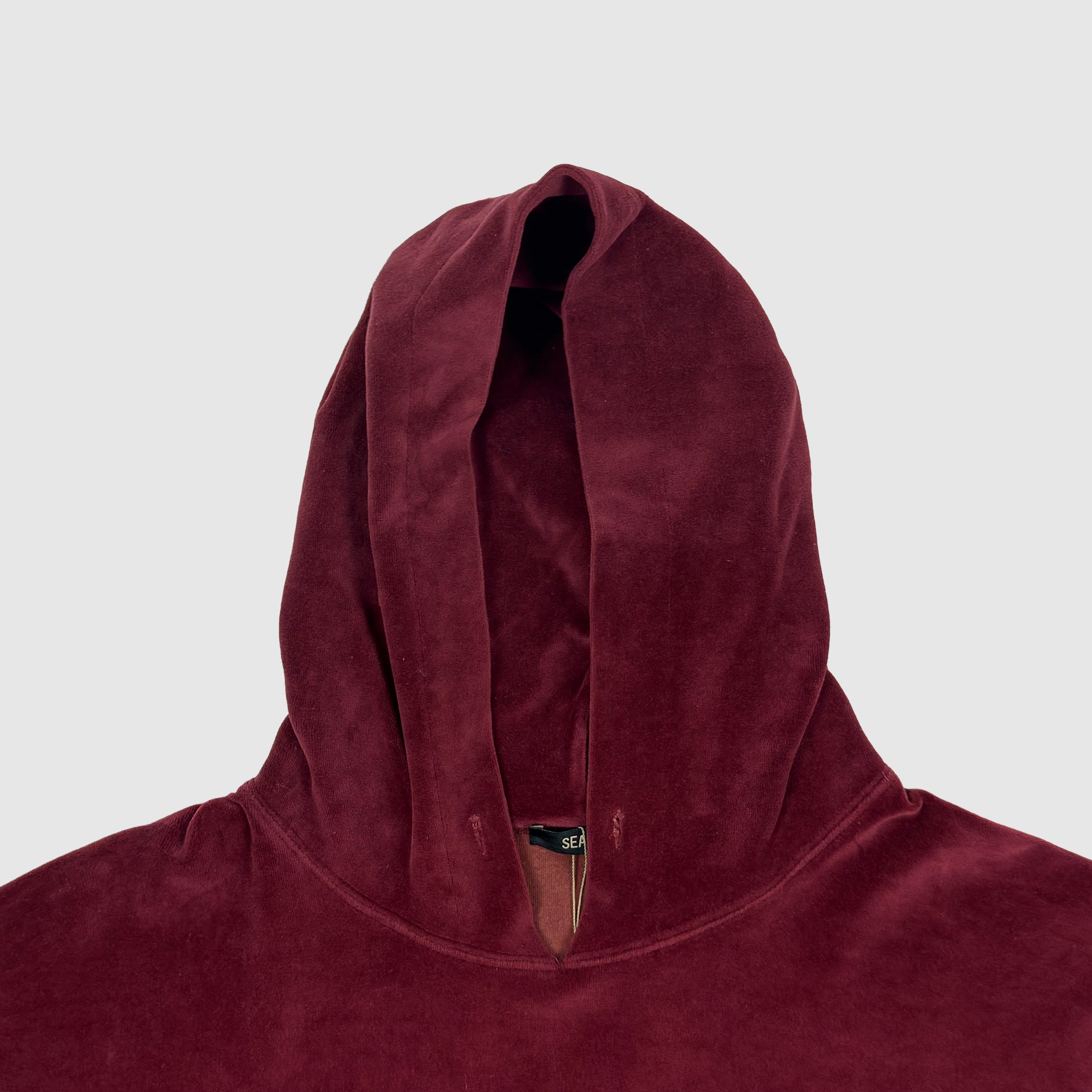 Yeezy Season 5 Runway Sample Velour Hoodie In Oxblood