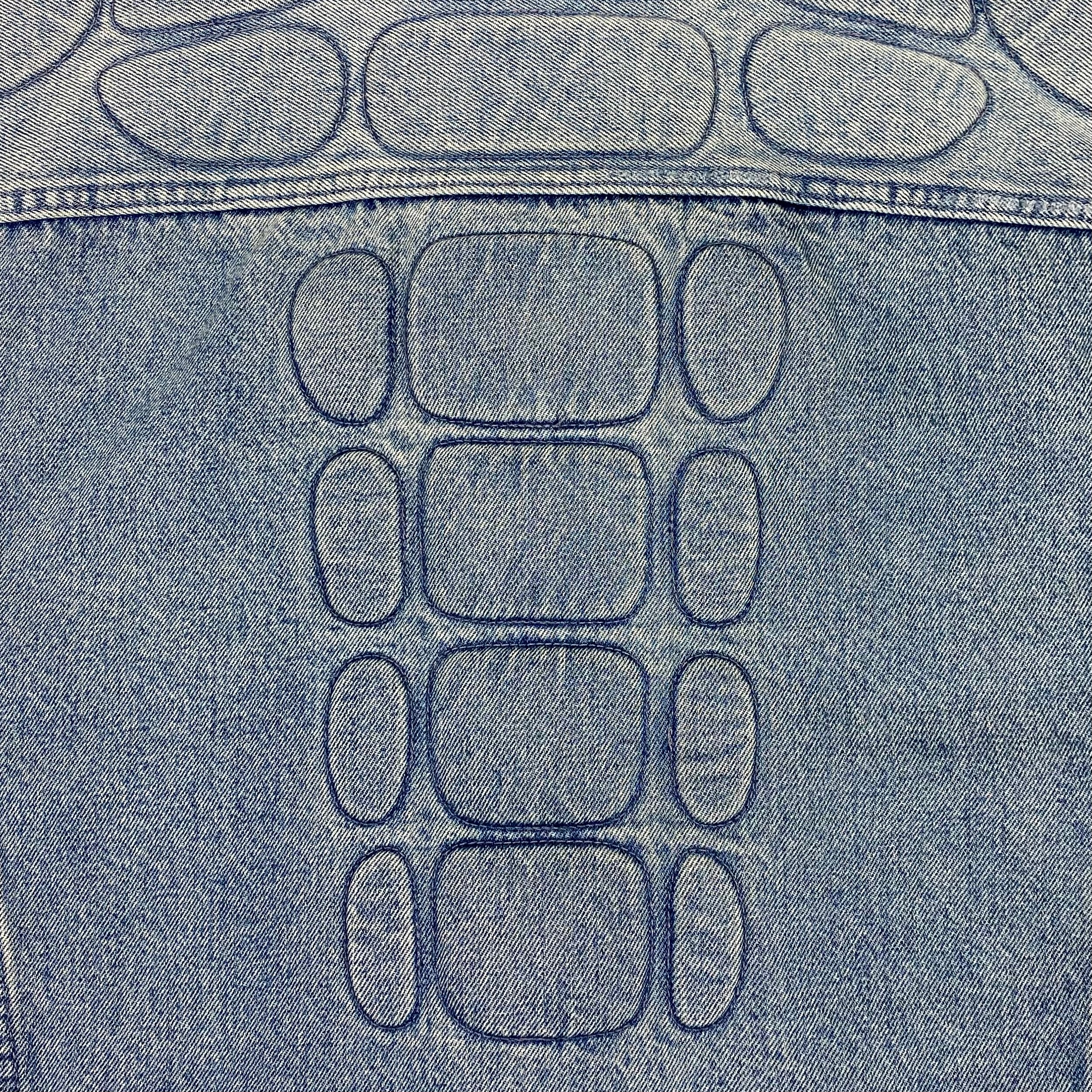 Yeezy Gap Balenciaga 2022 Padded Denim Jacket In Washed Indigo
