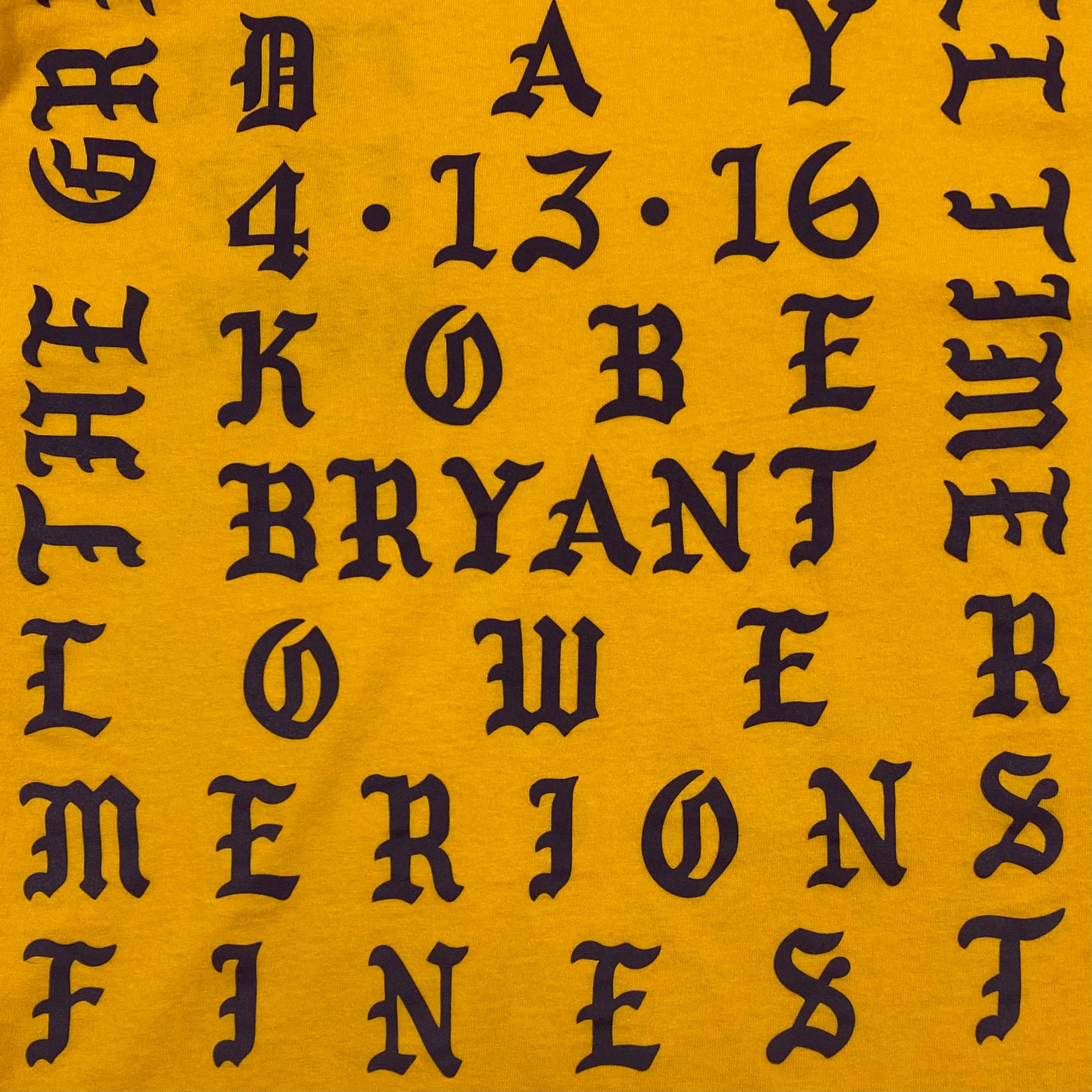 The Life of Pablo 2016 ‘Mamba Day’ Long Sleeve In Yellow