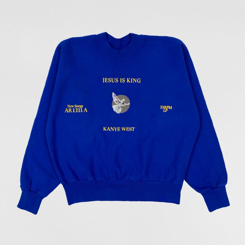 Jesus Is King 2019 Vinyl 'Dove' Crewneck in Blue