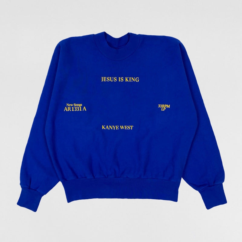 Jesus Is King 2019 Vinyl Crewneck in Blue
