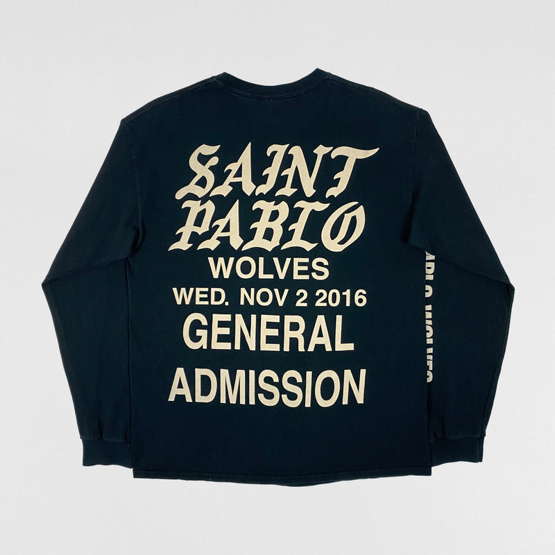 Saint Pablo Tour 2016 Wolves Long Sleeve In Black