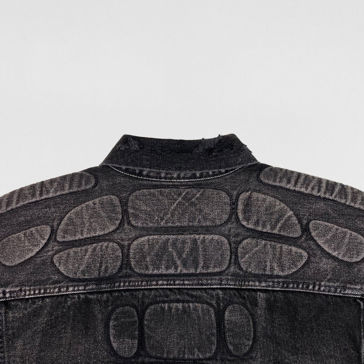 Yeezy Gap Balenciaga 2022 Padded Denim Jacket In Washed Grey 