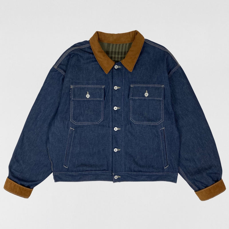 Yeezy Season 6 Flannel Lined Corduroy Denim Sample Jacket In Blue
