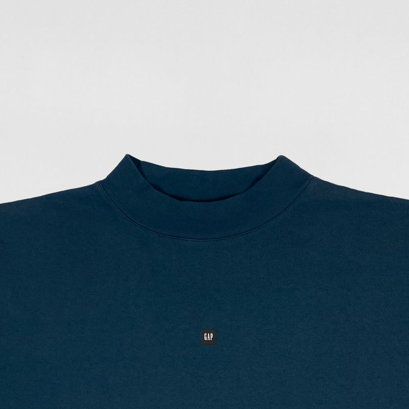 Yeezy Gap Balenciaga 2022 Quarter Sleeve Logo Tee In Dark Blue