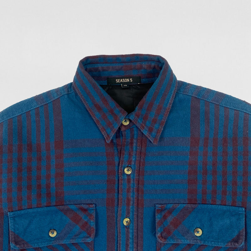 Yeezy Season 5 Padded Oversized Flannel In Blue