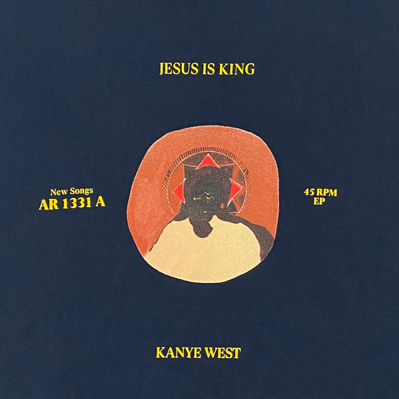 Jesus Is King 2019 Vinyl Portrait Tee In Navy